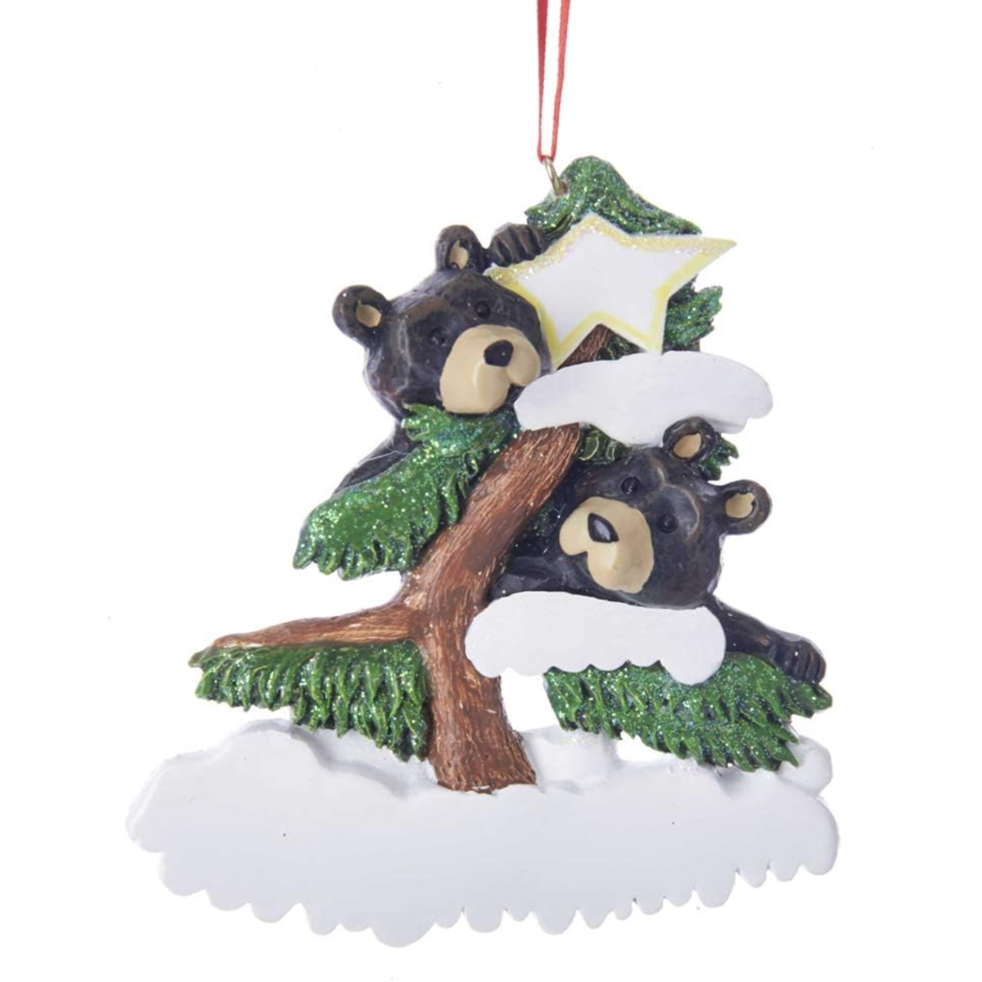 Kurt Adler Resin Ornament for Christmas Tree, Bear Family of 2