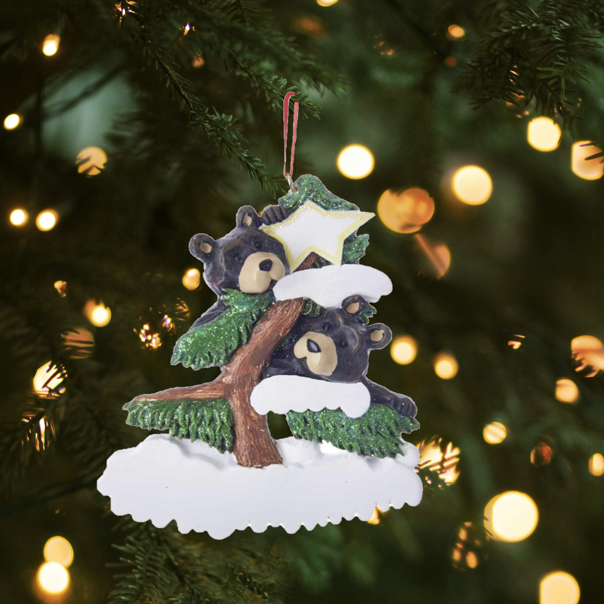 Kurt Adler Resin Ornament for Christmas Tree, Bear Family of 2