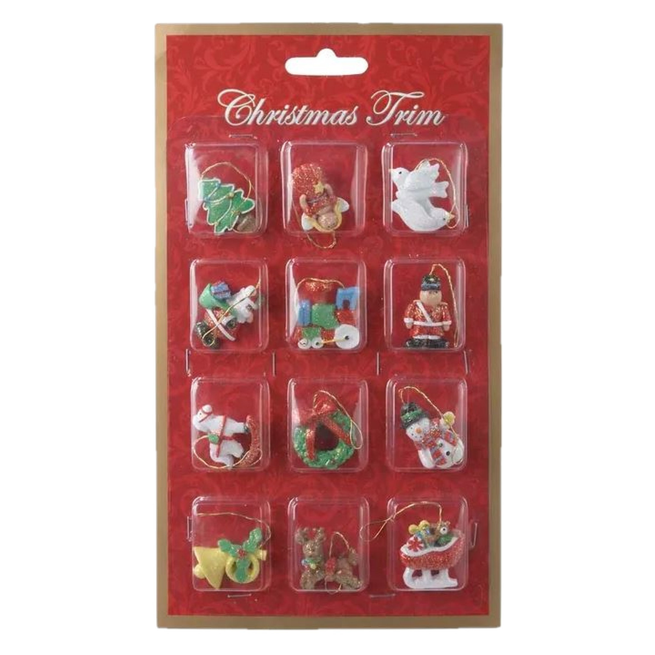 Kurt Adler Resin Ornaments for Christmas Tree, Mini Petite Treasures (Pack of 12)