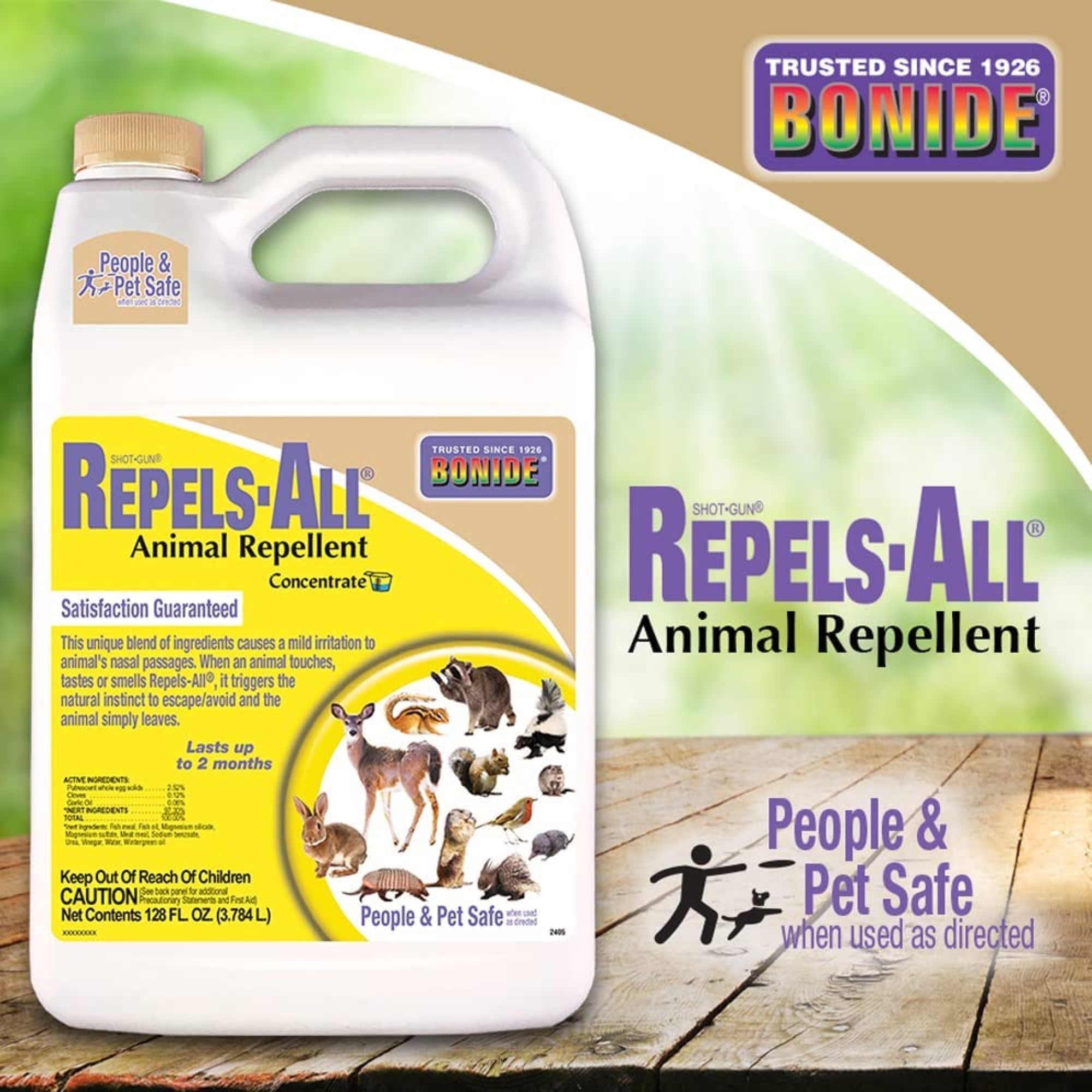 Bonide Repels-All Animal Repellent for Outdoor Pest Control, Concentrate, 1 Gallon