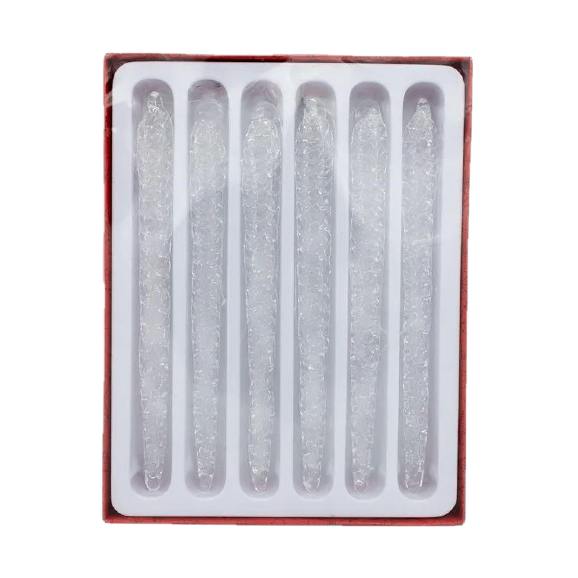 Kurt Adler Glass Ornaments for Christmas Tree, Icicles (Pack of 6)