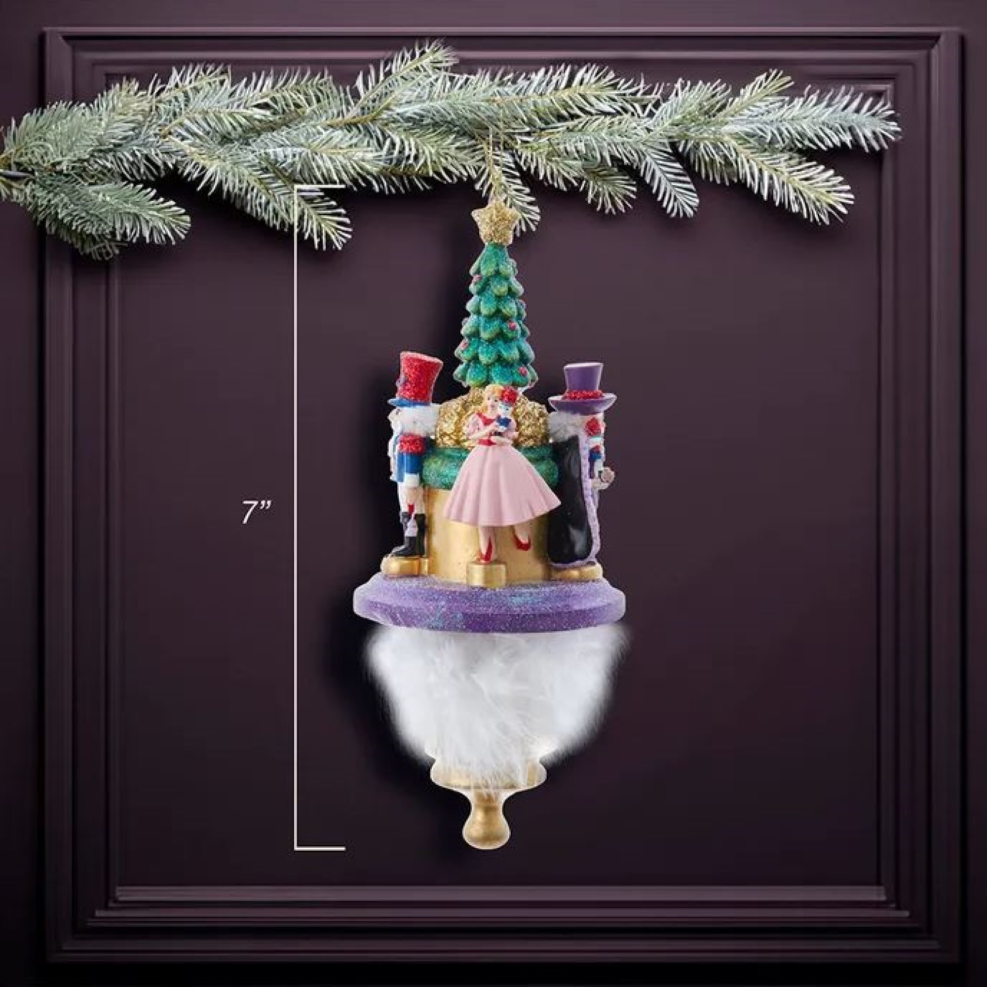 Kurt Adler Wooden Ornament for Christmas Tree, Nutcracker Suite Hat