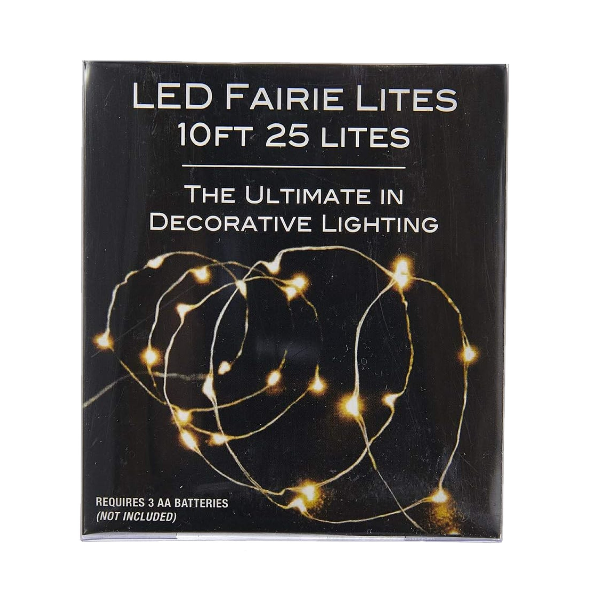 Kurt Adler Indoor Battery Operated 25-Light LED Warm White Fairy String Light Set, 8ft