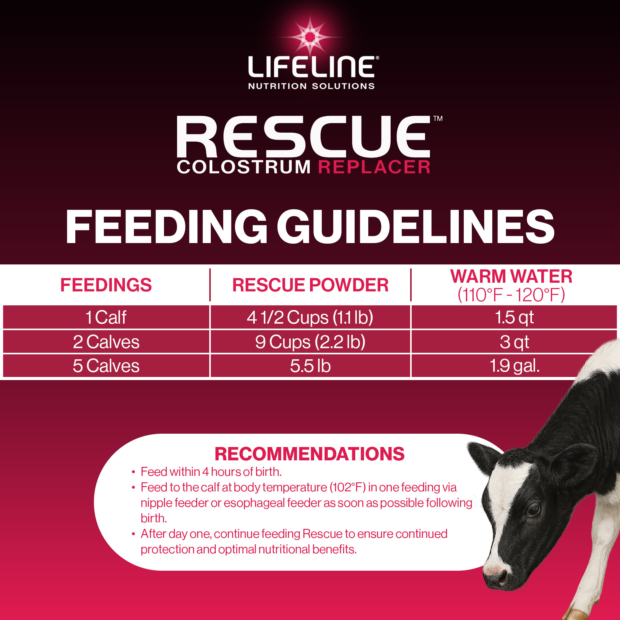 ANNUSO LIFELINE Rescue High-Level Colostrum Replacer for Calves