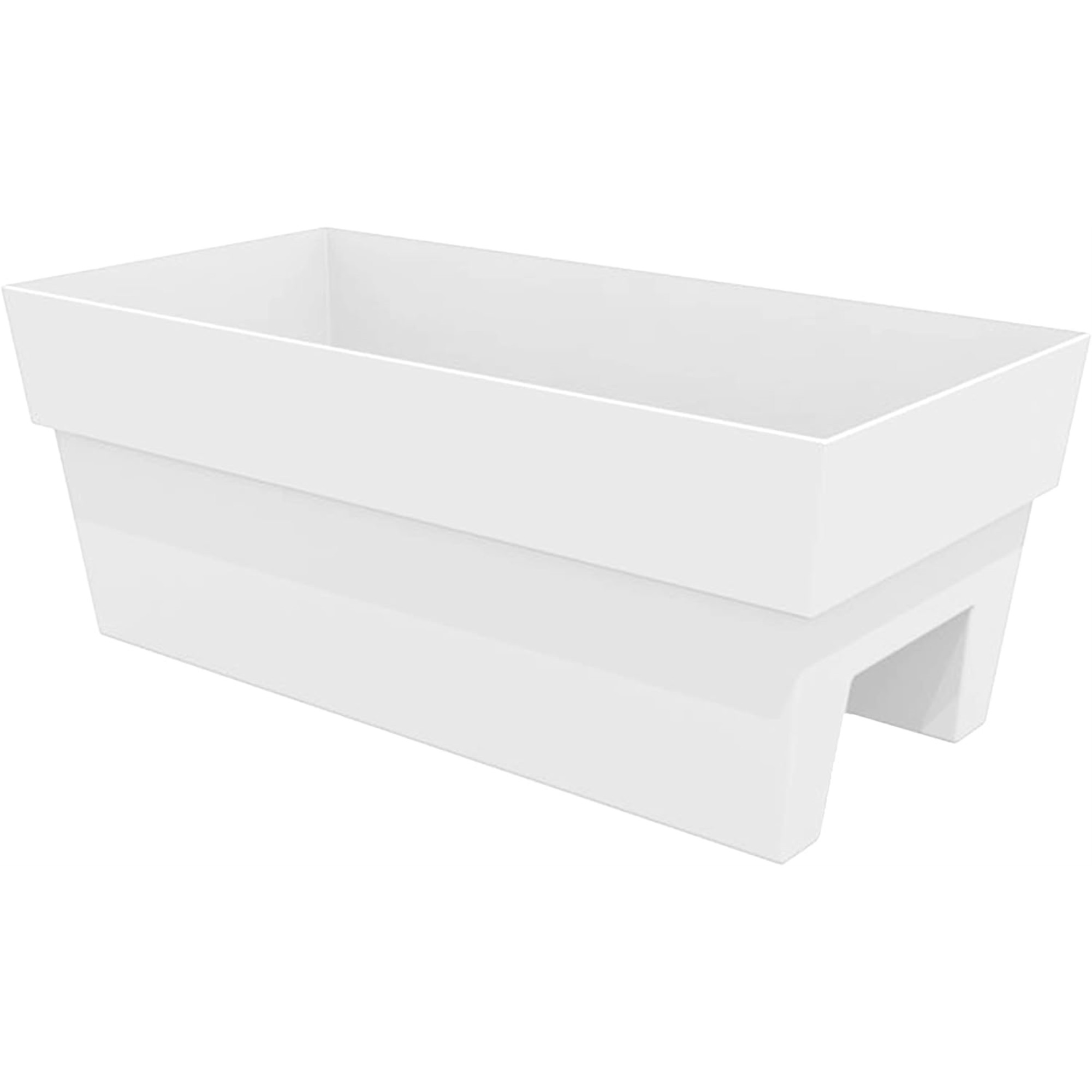 Bloem Indoor/Outdoor Recycled Plastic Finley Deck Rail Rectangle Planter Box, Fits Rail Sizes 3"-6", 7.5 Gallon Capacity