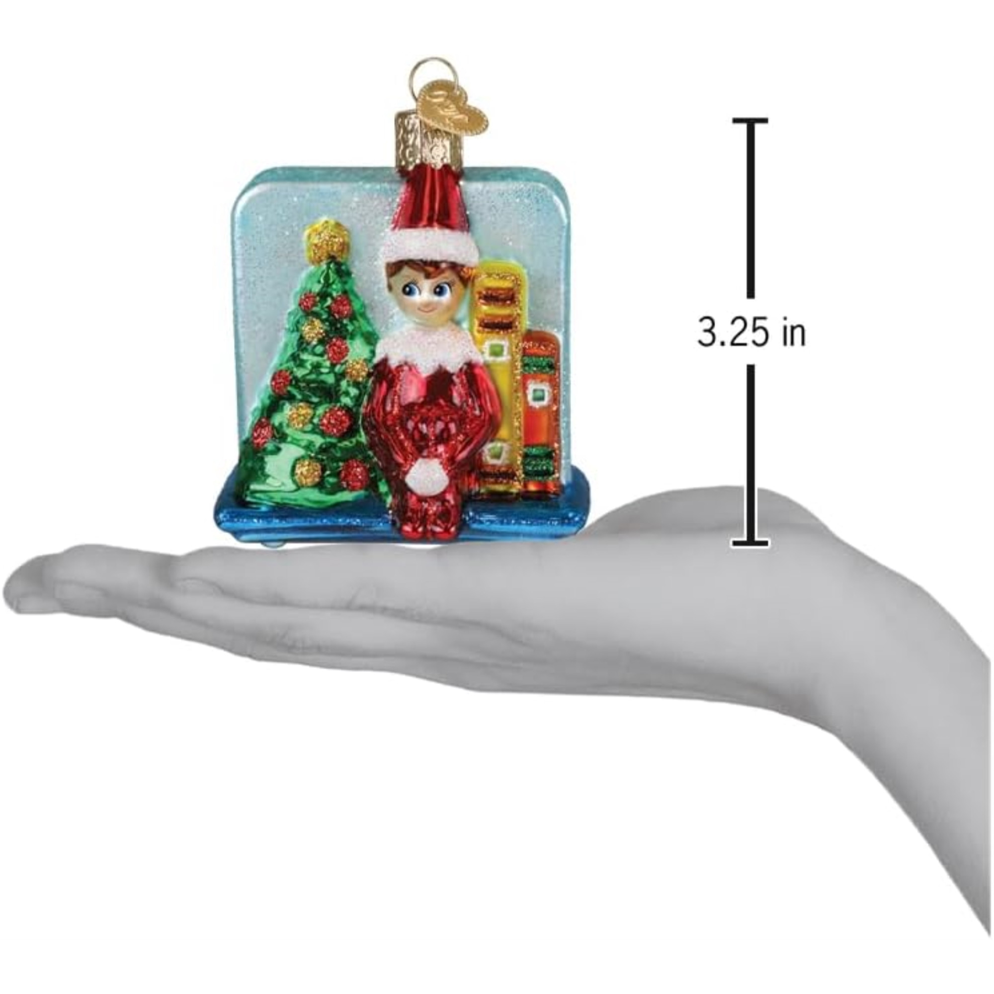 Old World Christmas Blown Glass Ornament for Christmas Tree, Scout Elf Storytime
