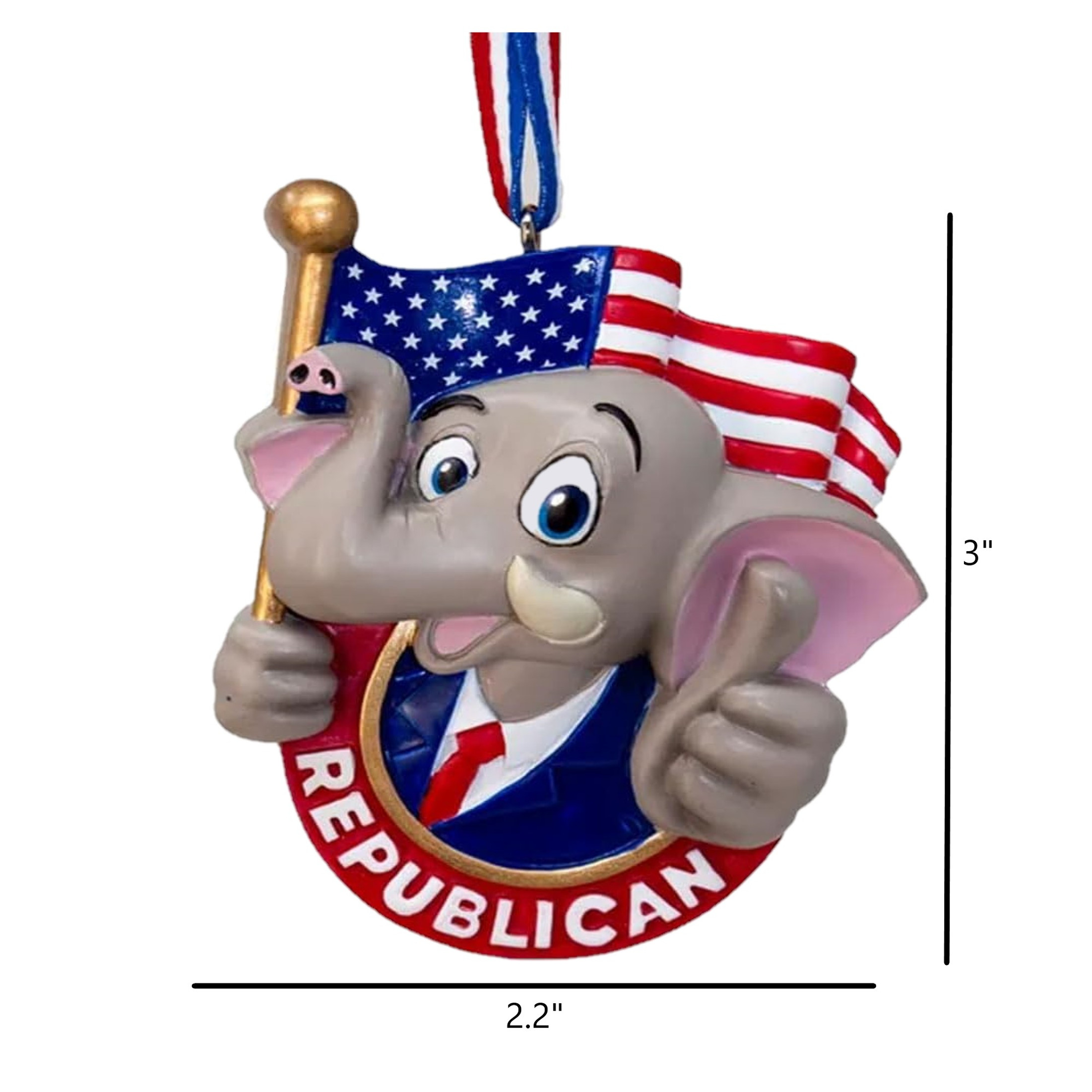 Kurt Adler Resin Ornament for Christmas Tree, Republican Political