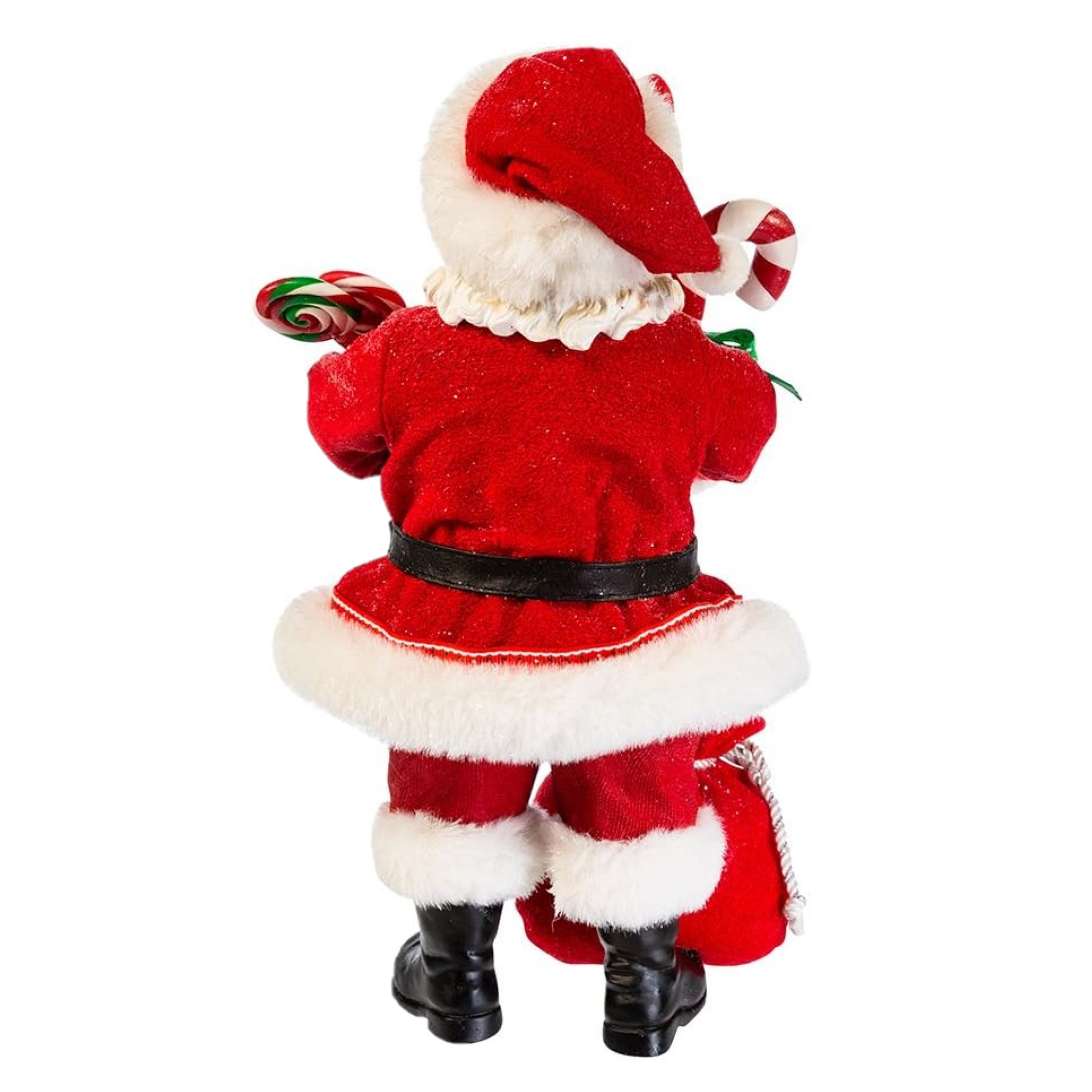 Kurt Adler Fabriche Christmas Figurine, Santa with Christmas Candy & Bag, 10.5in Kurt Adler Fabriche Christmas Figurine, Santa with Christmas Candy & Bag, 10.5in