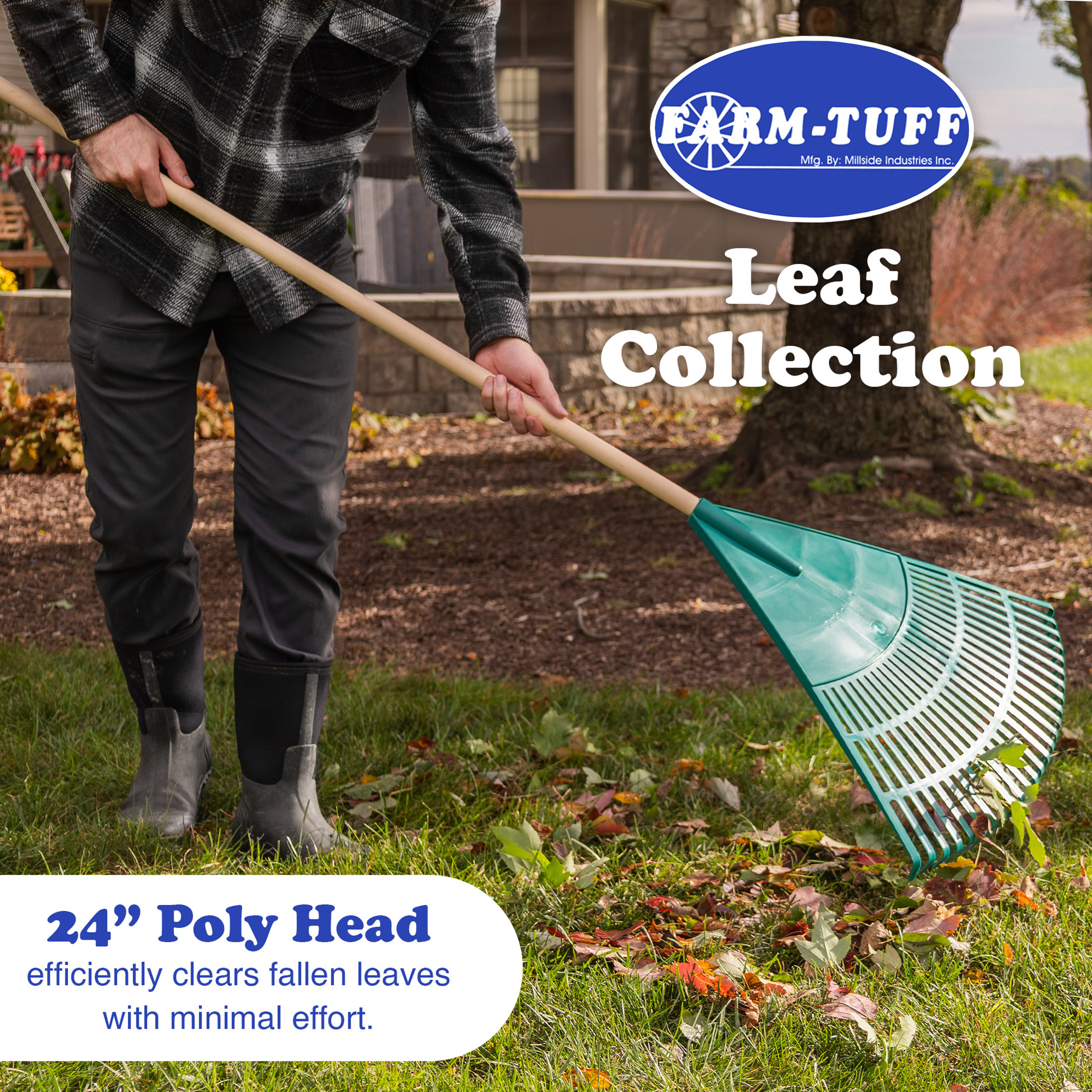 FARM-TUFF Hardwood Leaf & Lawn Rake, 24in FARM-TUFF Hardwood Leaf & Lawn Rake, 24in