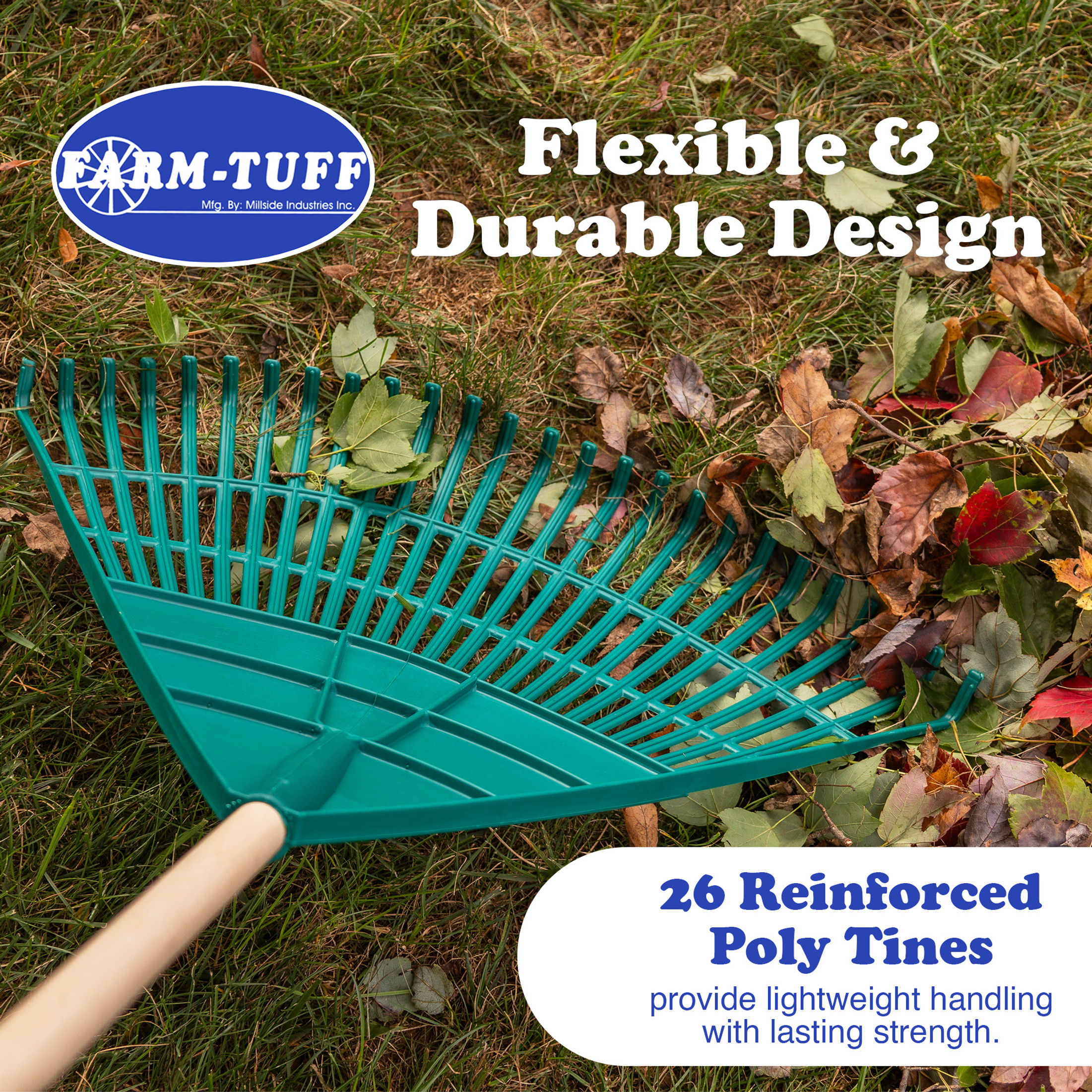 FARM-TUFF Hardwood Leaf & Lawn Rake, 24in FARM-TUFF Hardwood Leaf & Lawn Rake, 24in
