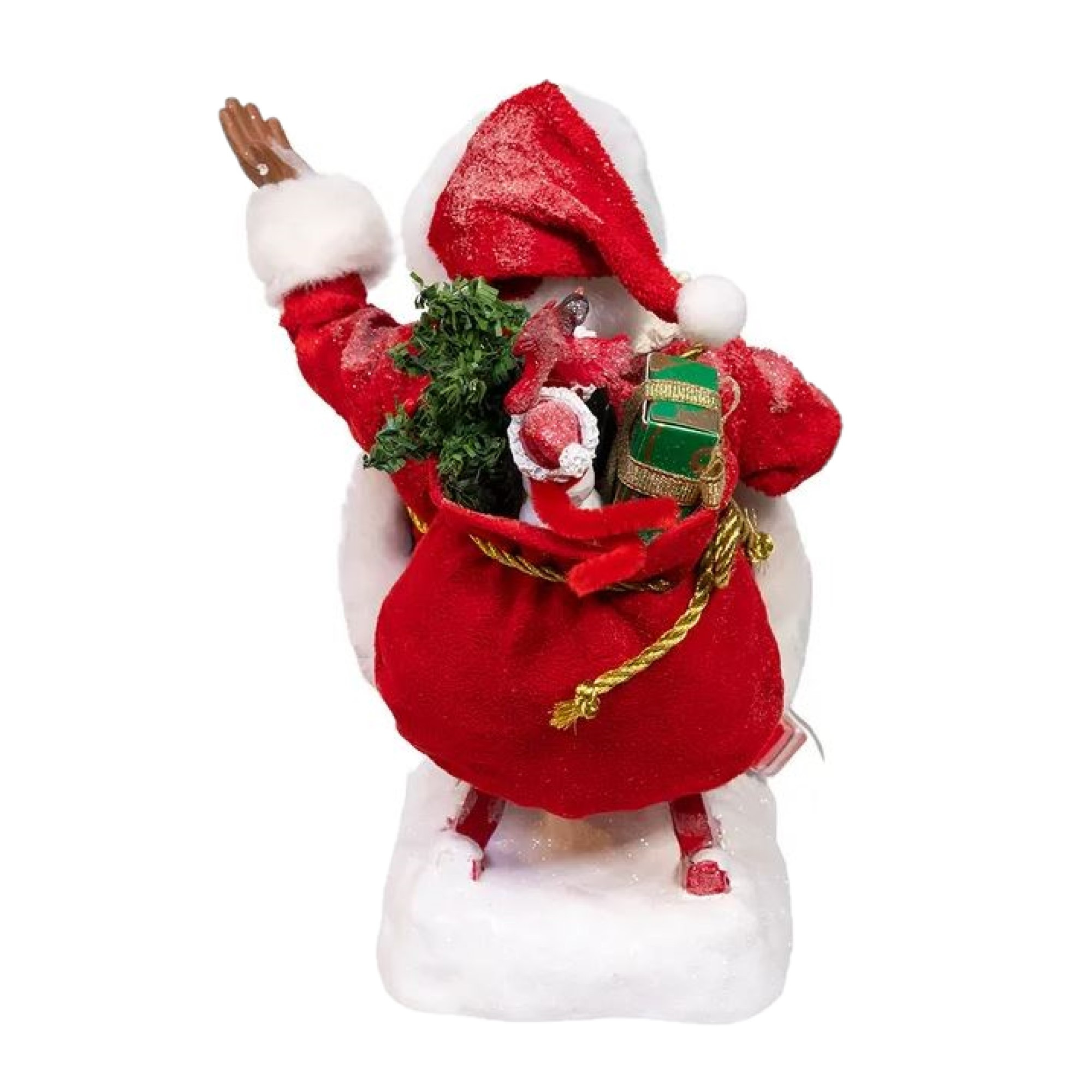 Kurt Adler Fabriche Christmas Figurine, Santa with Sled, 10in