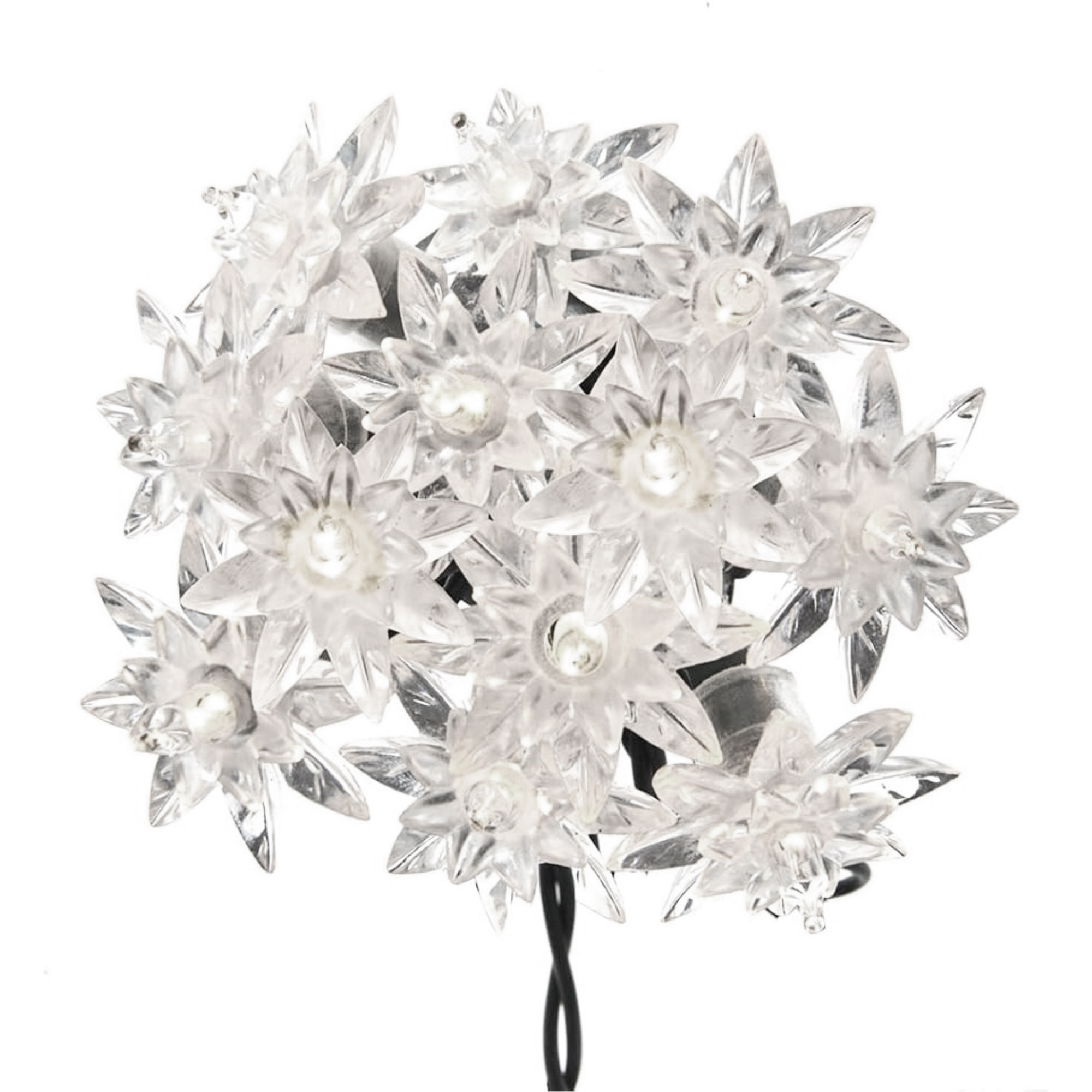 Kurt Adler Indoor/Outdoor UL 20-Light Flower Light Set, Clear, 15.5ft