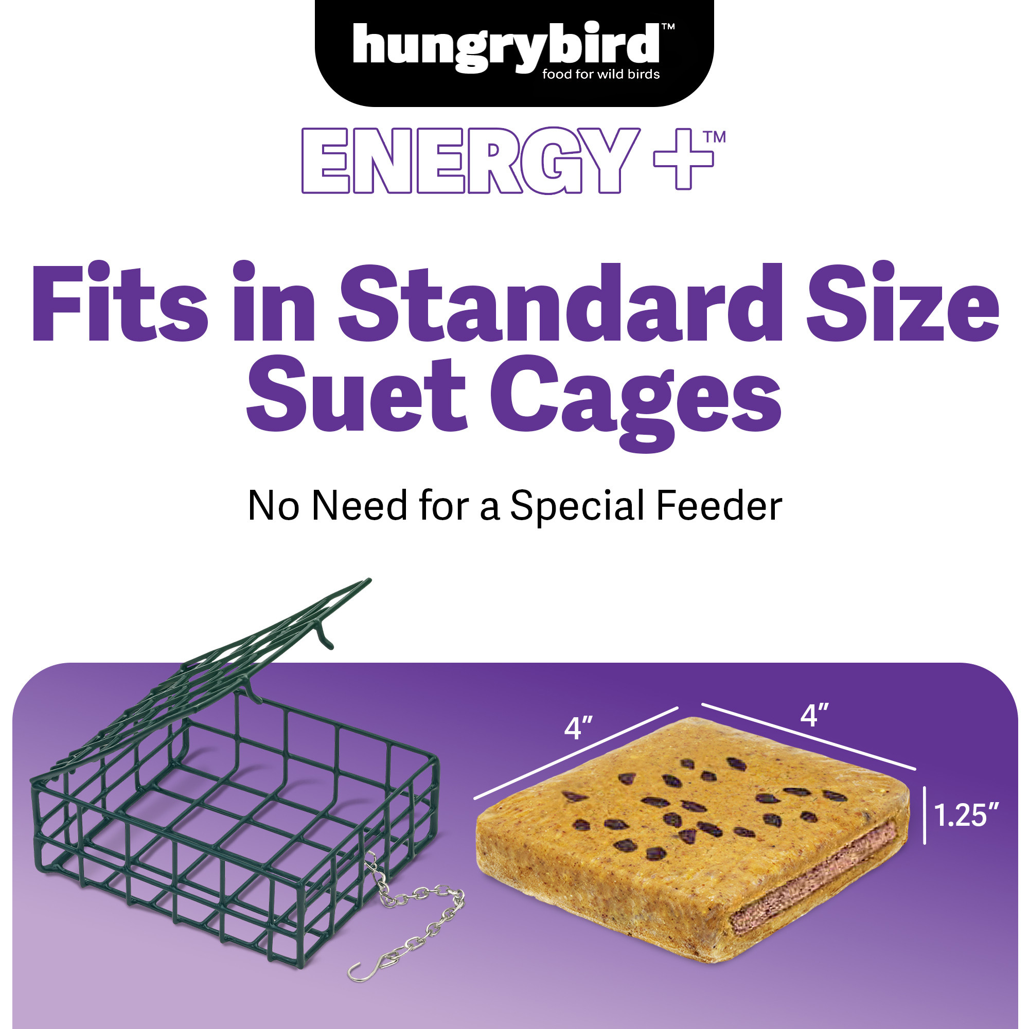 Hungrybird Energy+ No-Melt, High-Protein Suet Cake with Berry Filling