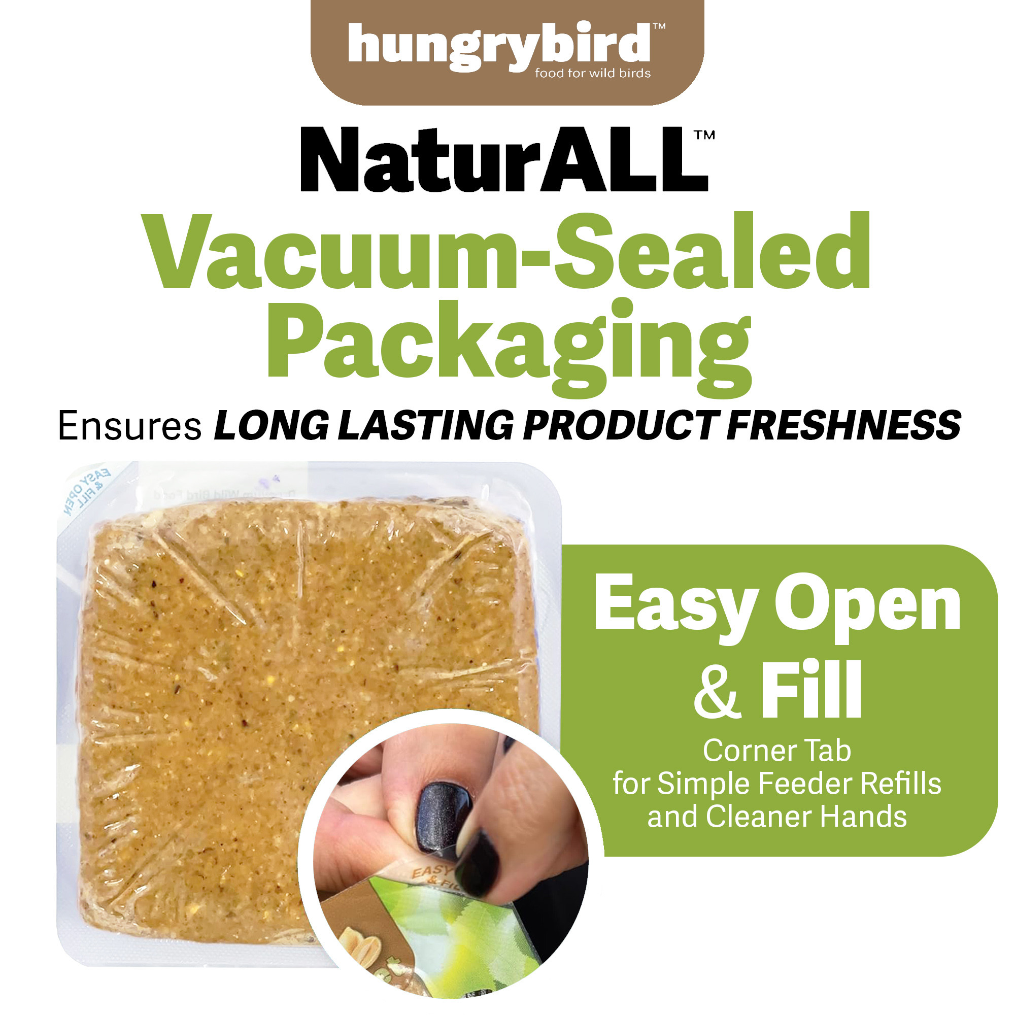 Hungrybird NaturAll Non-GMO, High-Protein Peanut Butter Suet Cake