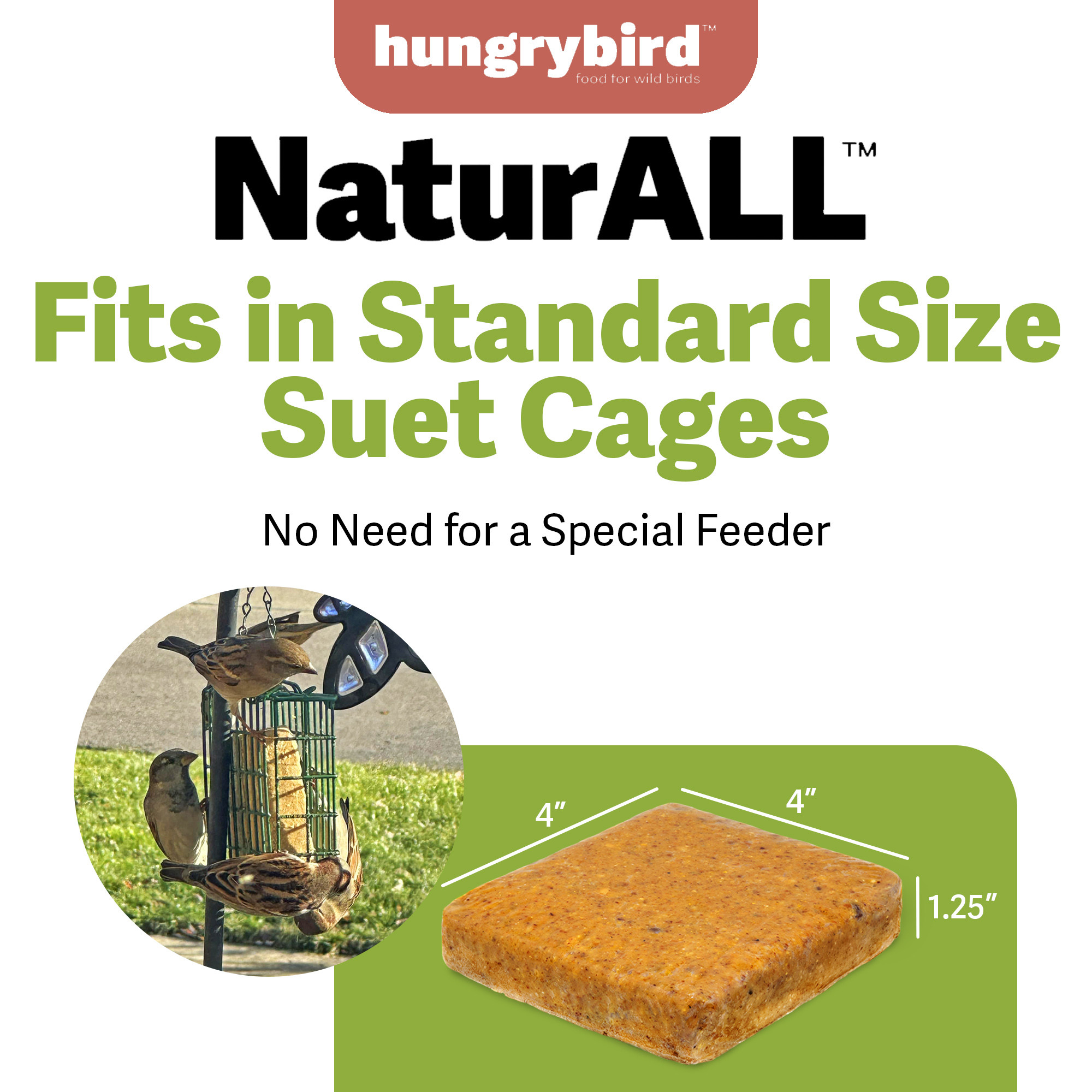 Hungrybird NaturAll Non-GMO, High-Protein Hot Pepper Suet Cake