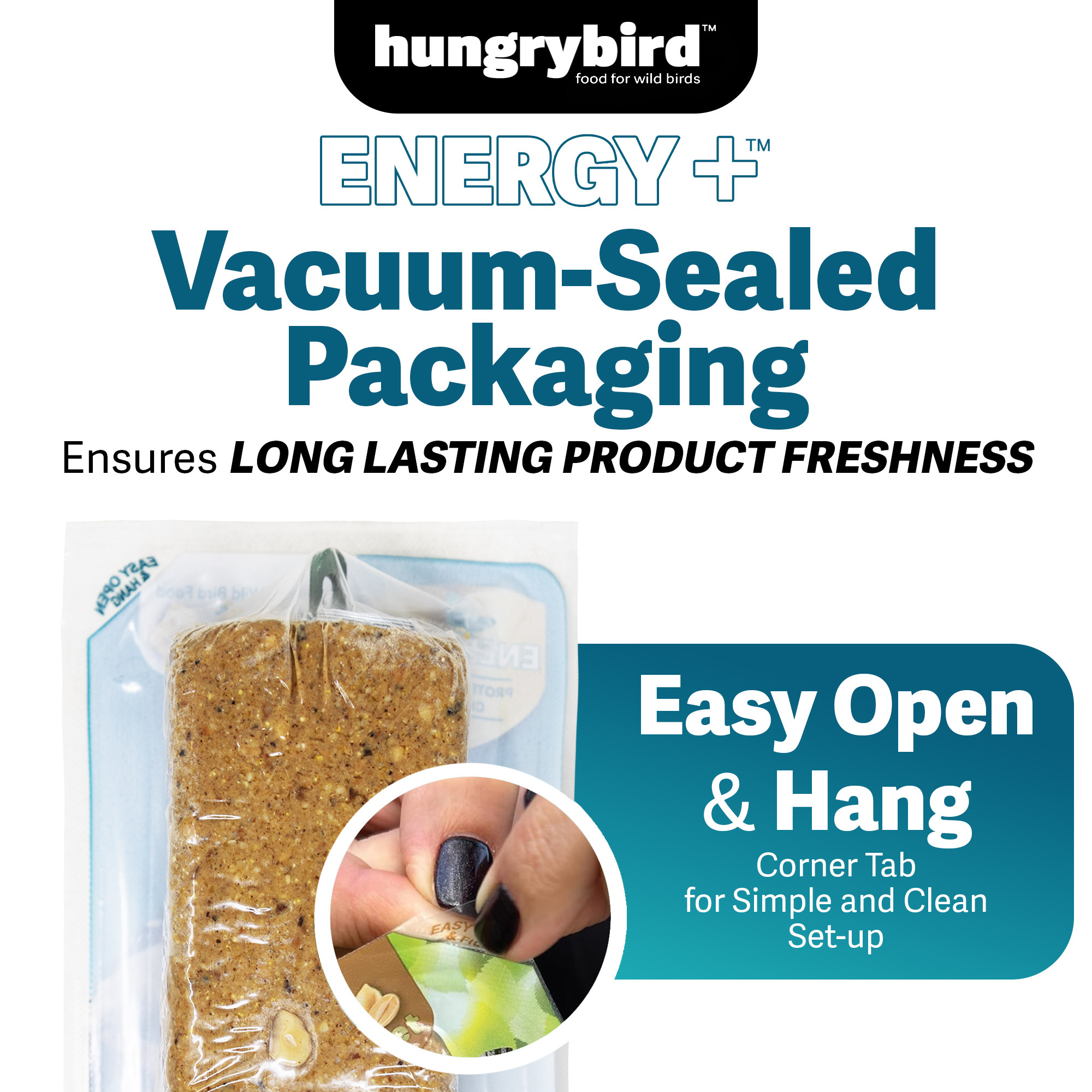 Hungrybird Energy+ High-Protein Suet Bar with Peanut Butter Filling