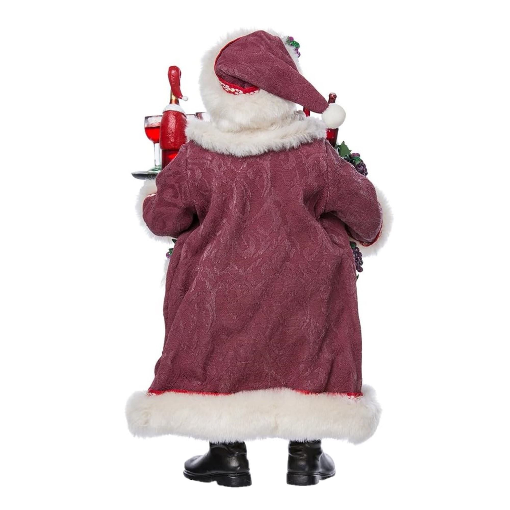 Kurt Adler Fabriche Christmas Figurine, Santa Holding Wine, 11.5in