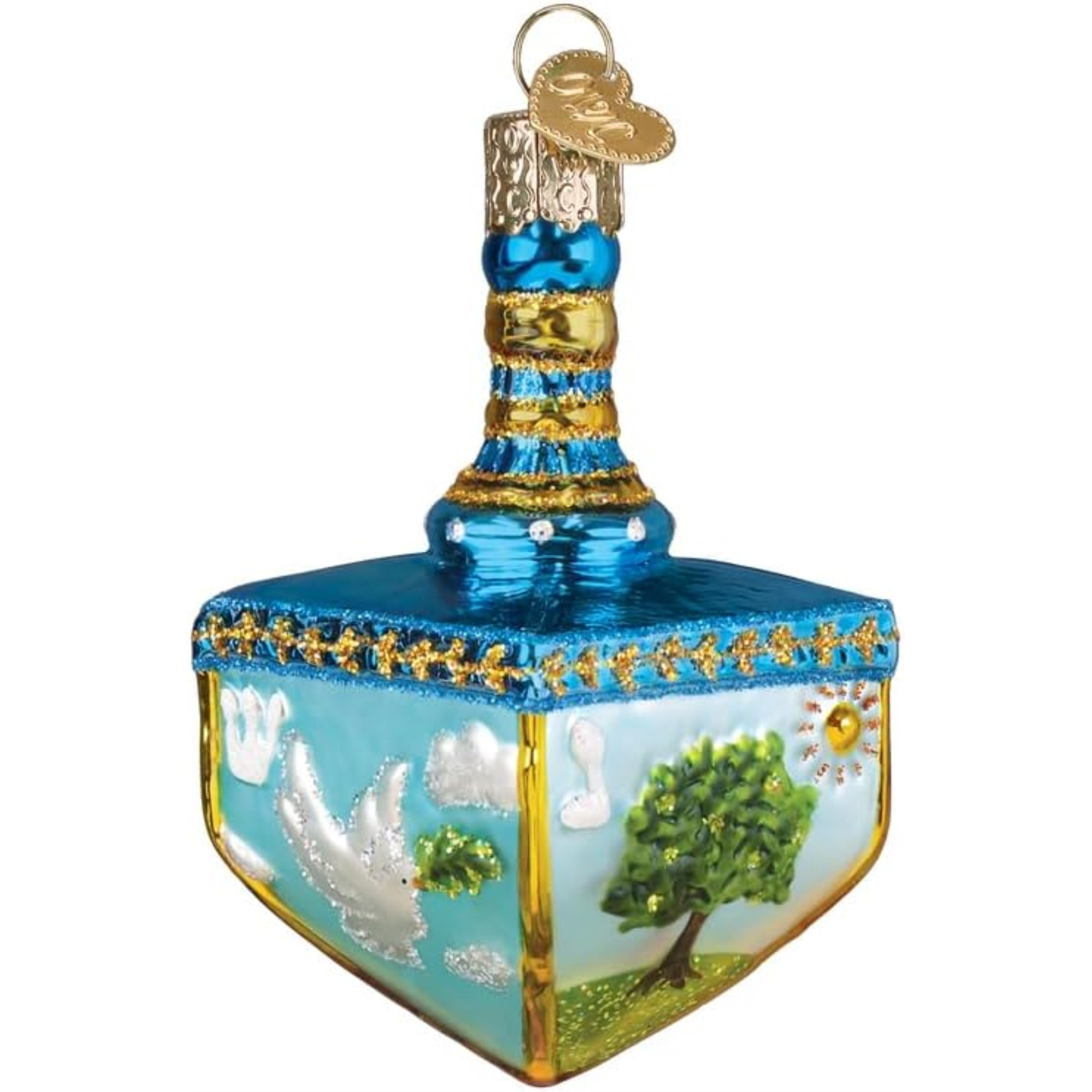 Old World Christmas Blown Glass Ornament for Christmas Tree, Hanukah Dreidel