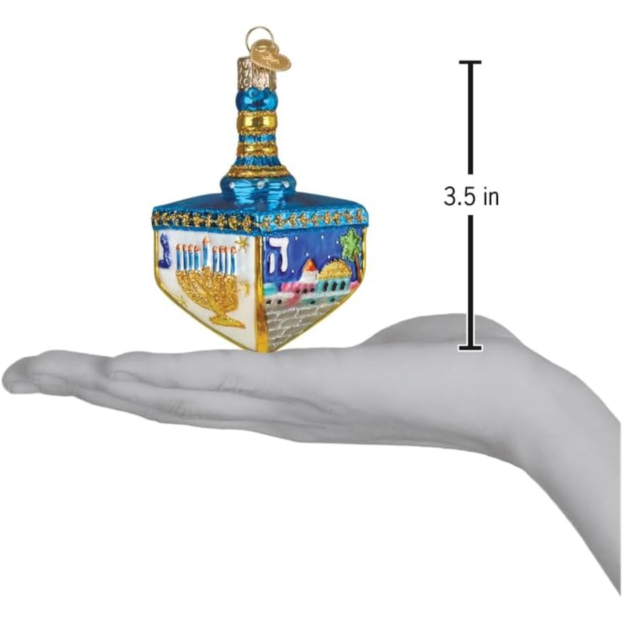 Old World Christmas Blown Glass Ornament for Christmas Tree, Hanukah Dreidel