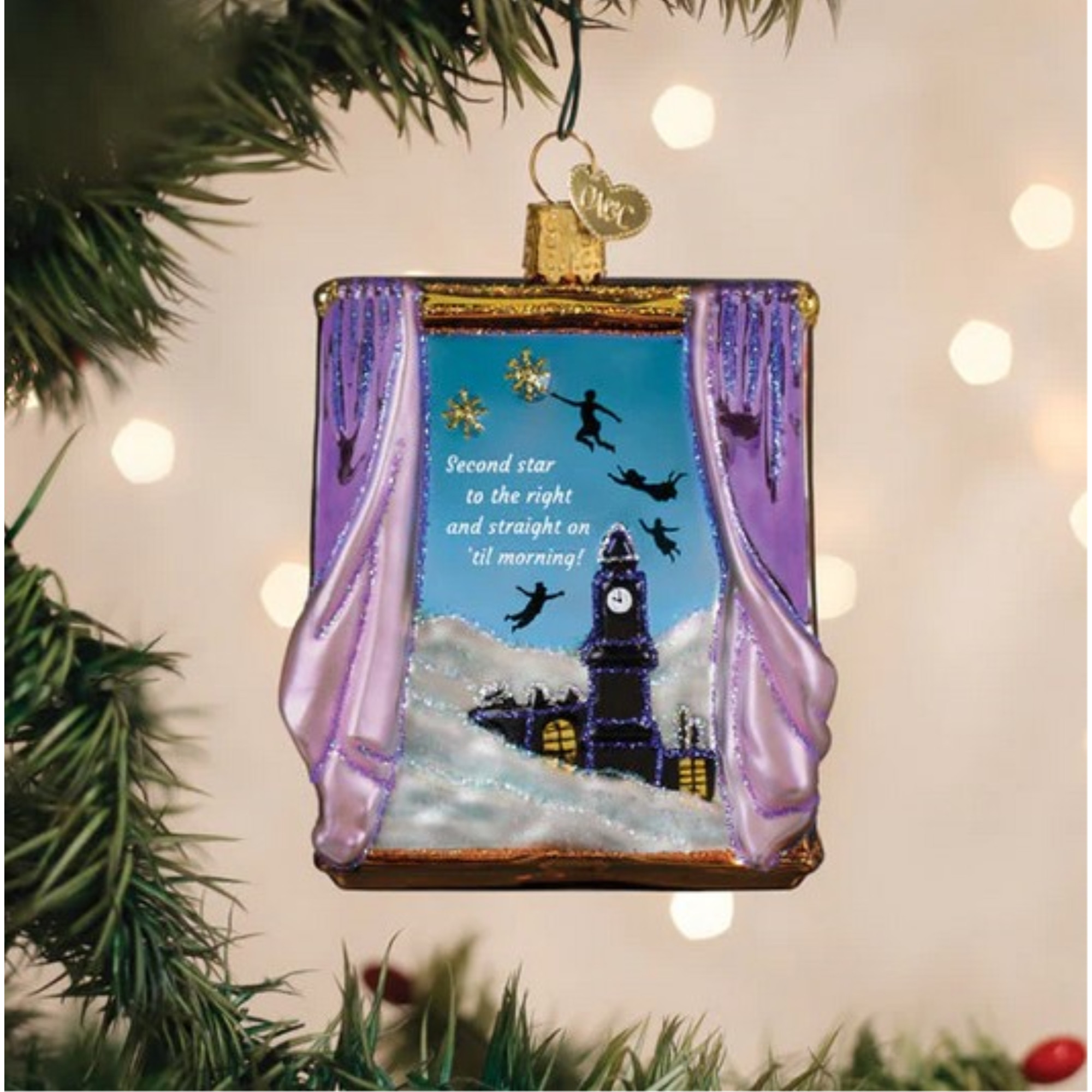 Old World Christmas Blown Glass Ornament for Christmas Tree, Peter Pan's Second Star
