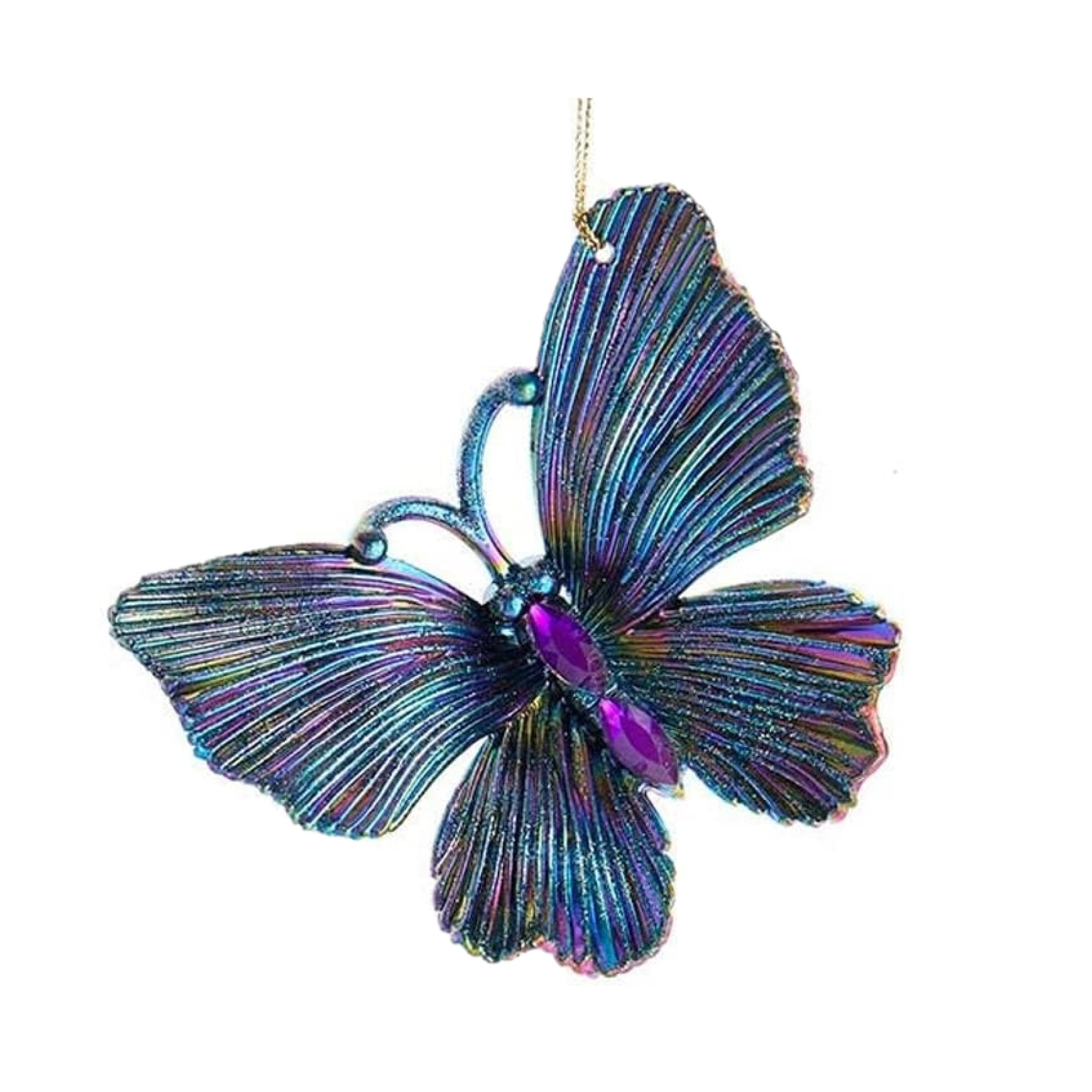 Kurt Adler Plastic Ornaments for Christmas Tree, Butterfly and Dragonfly (Pack of 2)