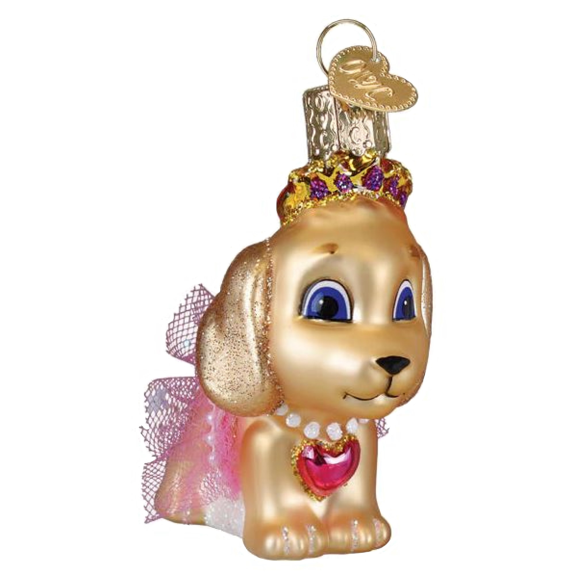 Old World Christmas Blown Glass Ornament for Christmas Tree, Princess Doggy