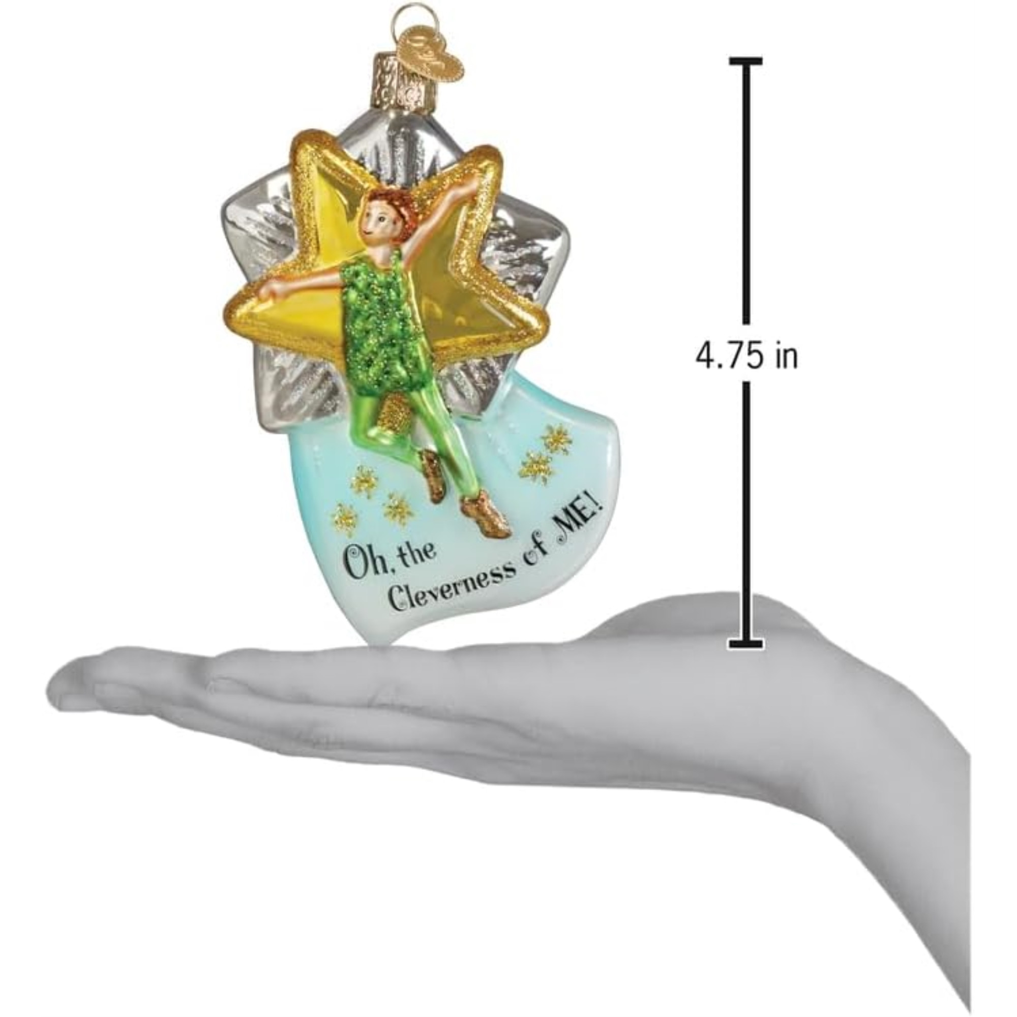 Old World Christmas Blown Glass Ornament for Christmas Tree, Clever Peter Pan