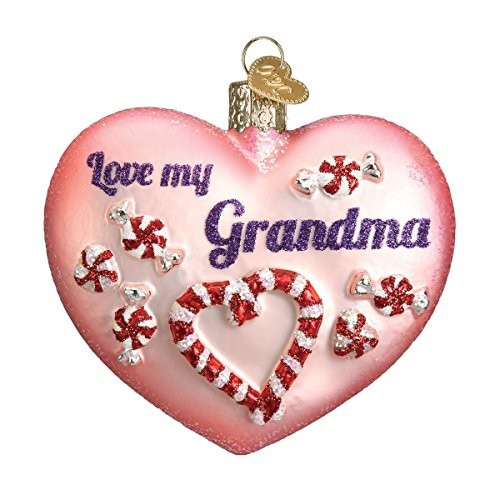 Old World Christmas Glass Blown Ornament for Christmas Tree, Love My Grandma