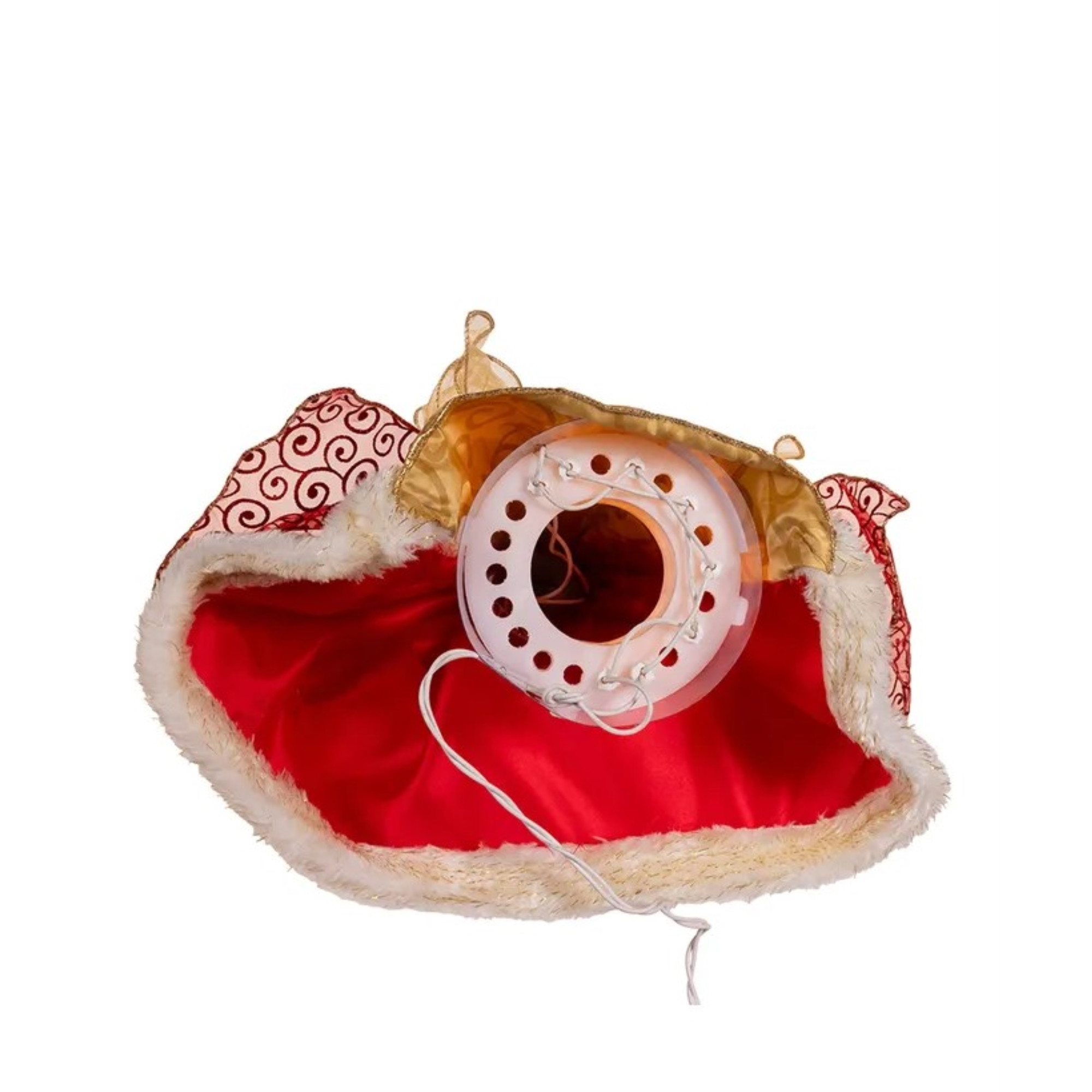 Kurt Adler UL 10 Light Christmas Tree Topper, Angel, Red & Gold, 14in