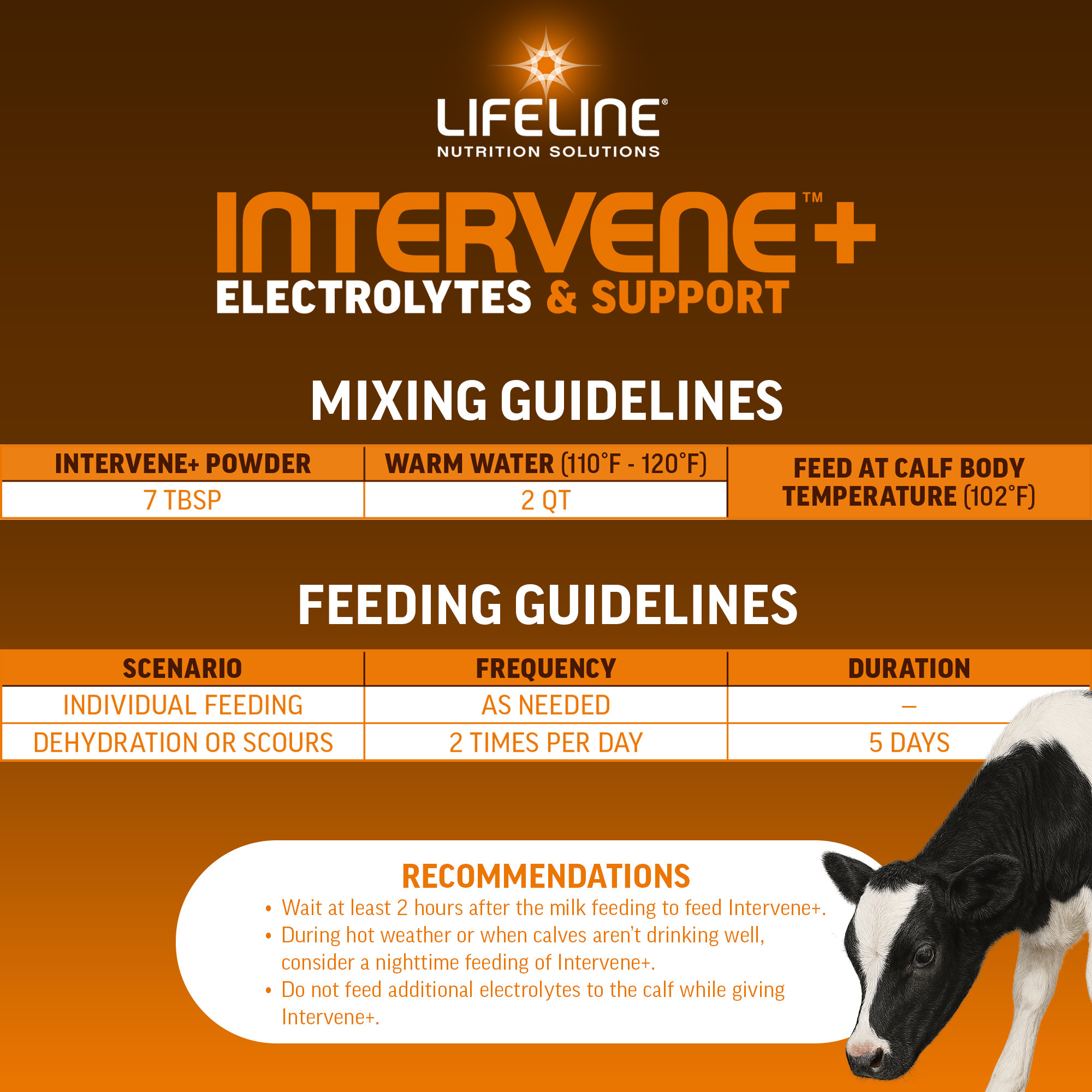 ANNUSO LIFELINE Intervene+ Electrolyte & Support Supplement for Calves