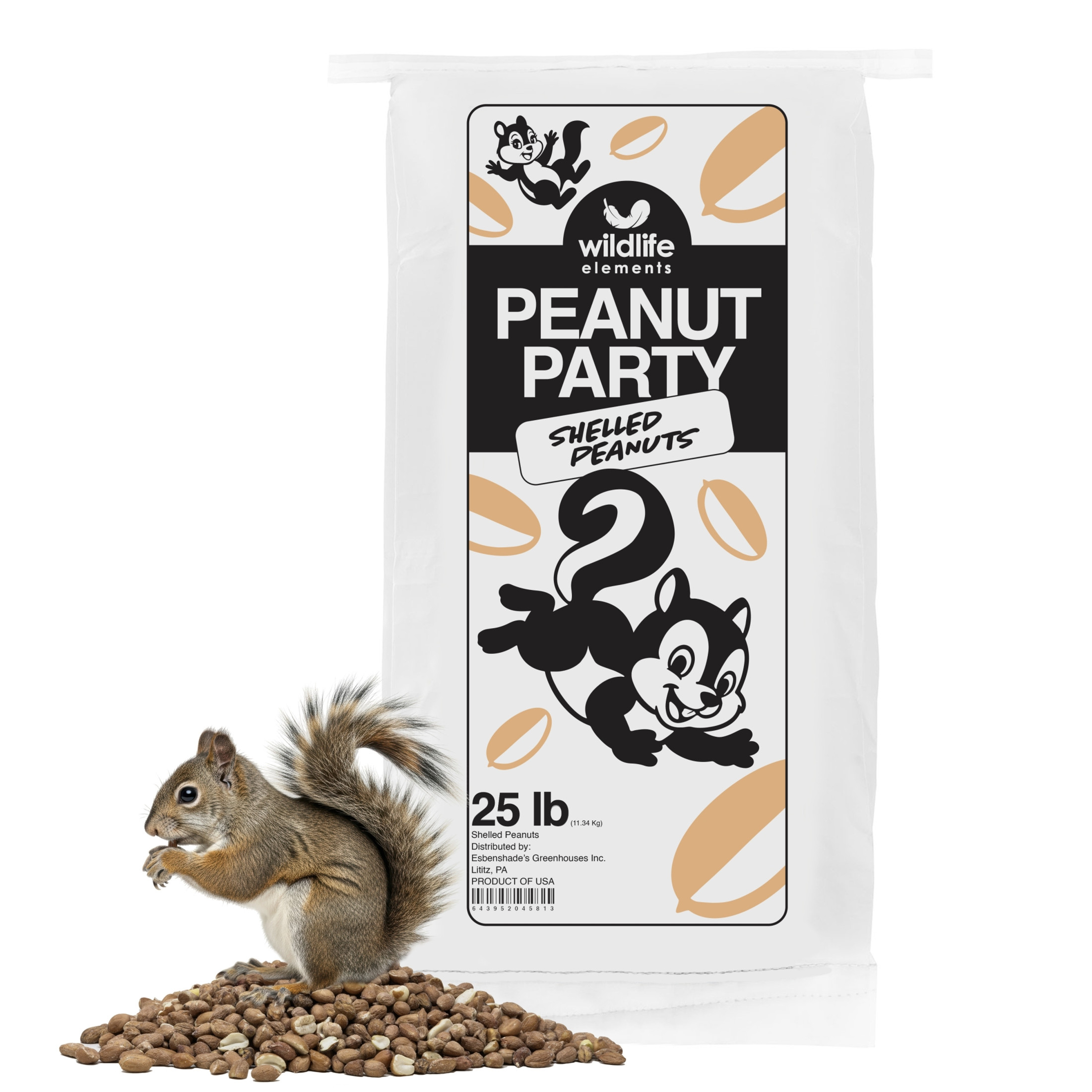 Wildlife Elements Peanut Party Raw Shelled Peanuts – Natural, Nutrient-Rich Wildlife Food for Birds, Squirrels & Waterfowl, 25lb