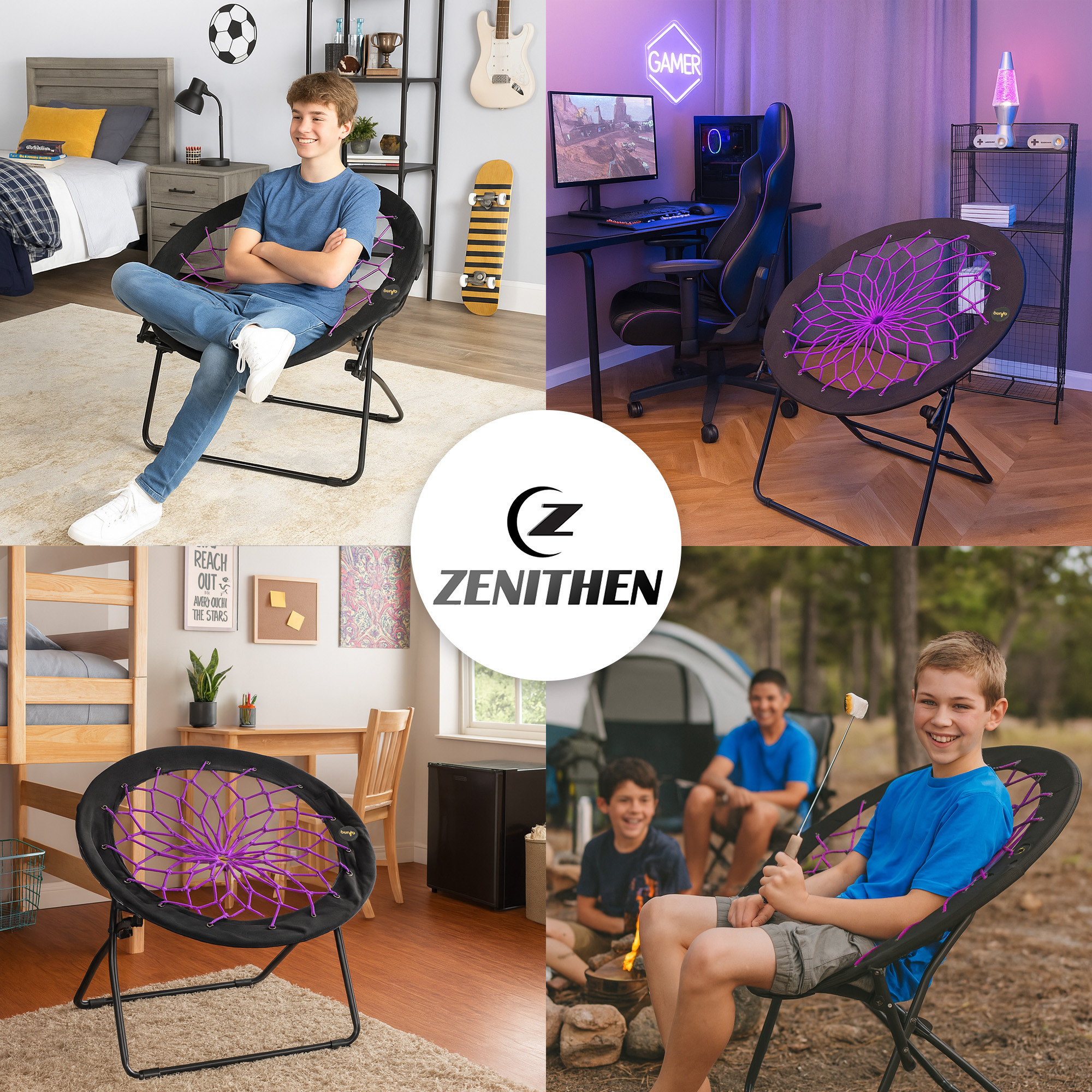 Dish Chair Bouncy Rope Chair Zenithen, Bunjo Bungee Dish Chair, 33