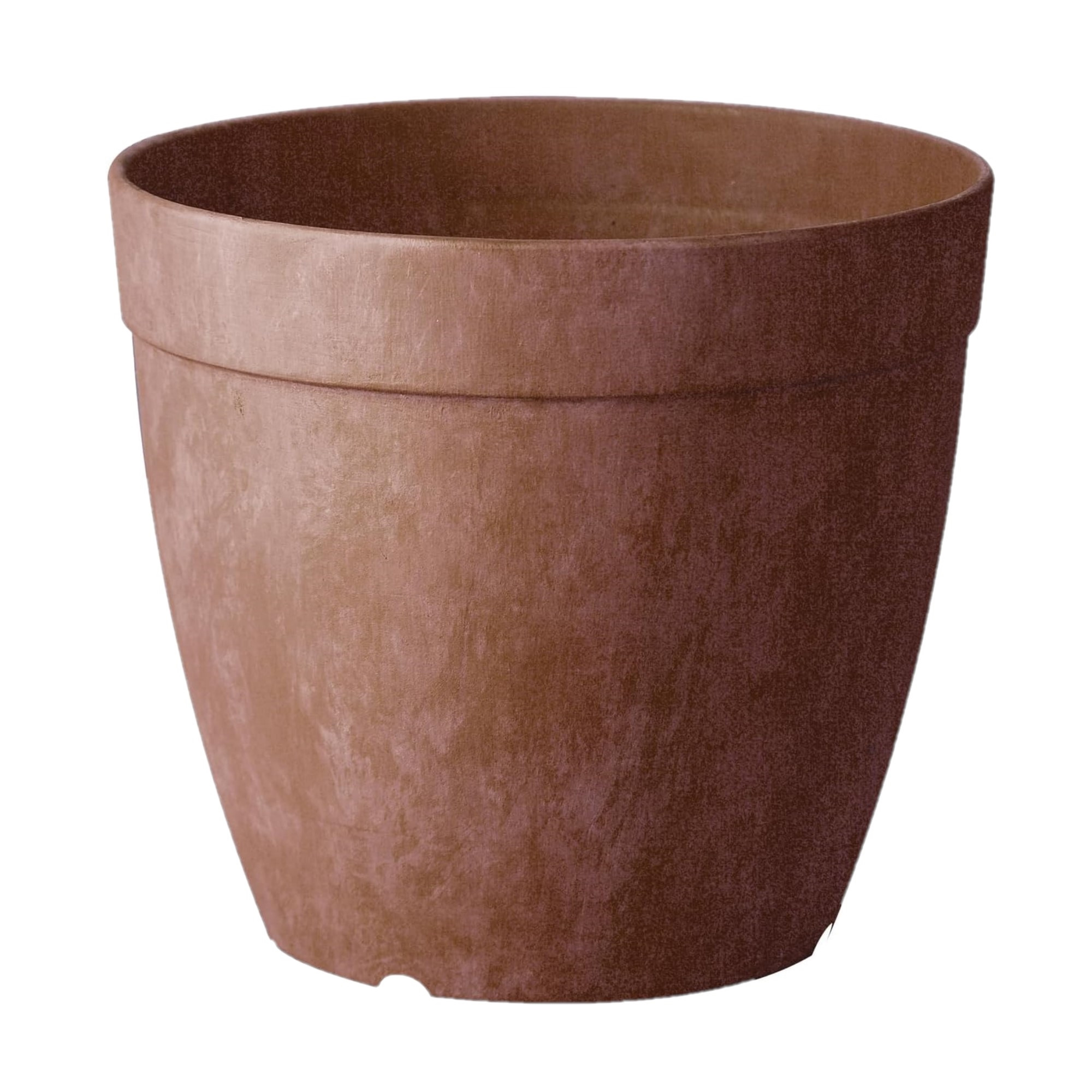 Novelty Artstone Dolce Round Plastic Resin Pot Planter, Rust, 8in