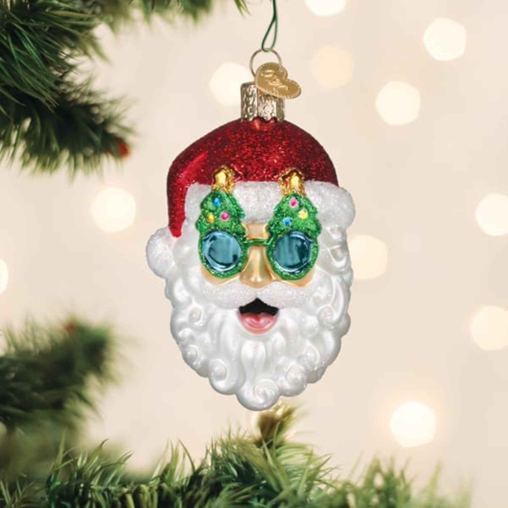 Old World Christmas Blown Glass Ornament for Christmas Tree,  Shades Santa