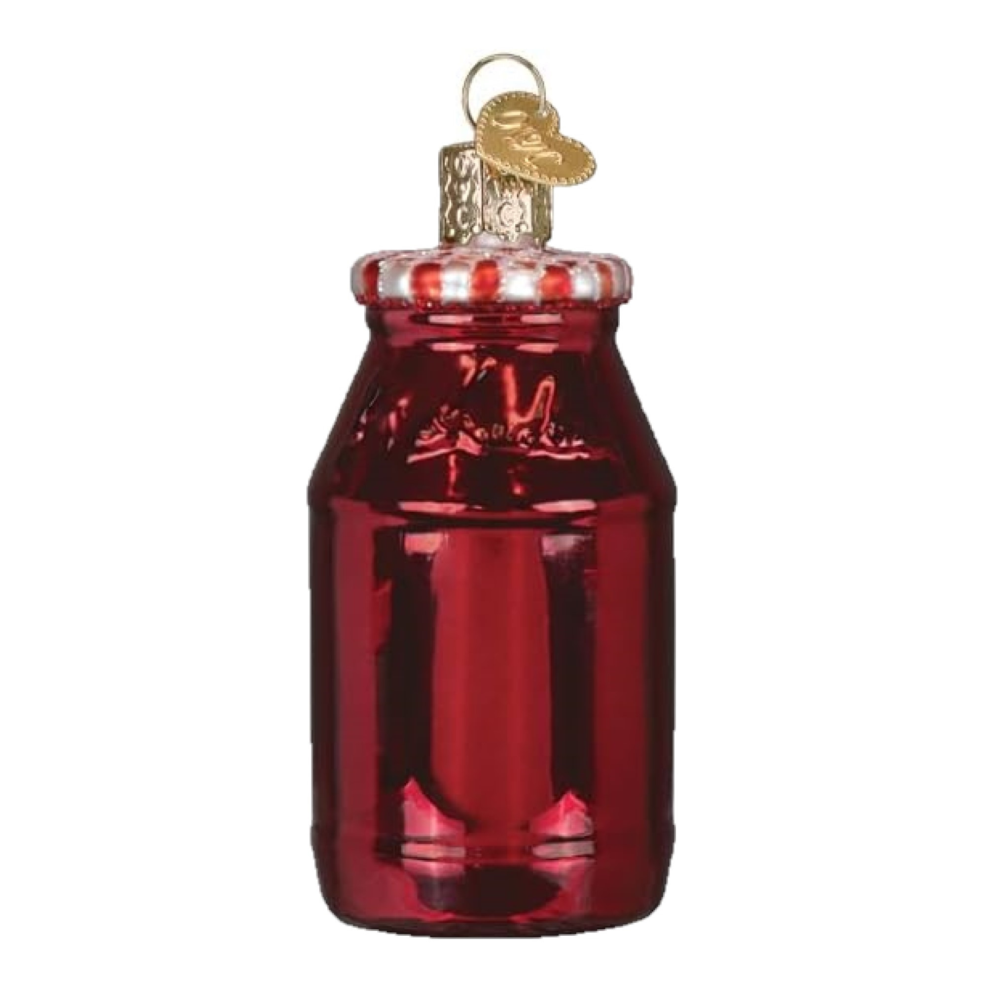Old World Christmas Blown Glass Ornament for Christmas Tree, Smucker's Strawberry Jam