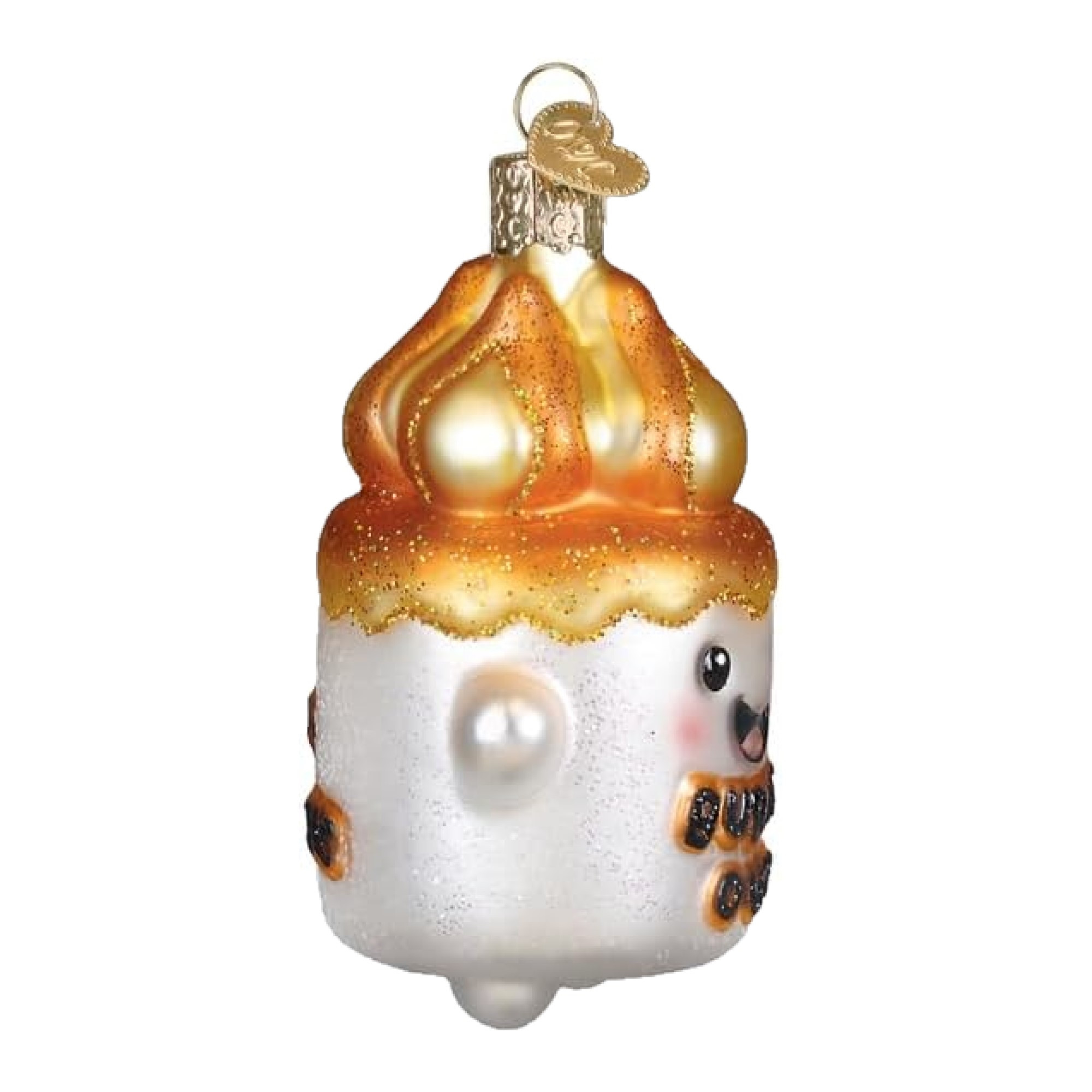 Old World Christmas Blown Glass Ornament for Christmas Tree, Burnt-out Marshmallow
