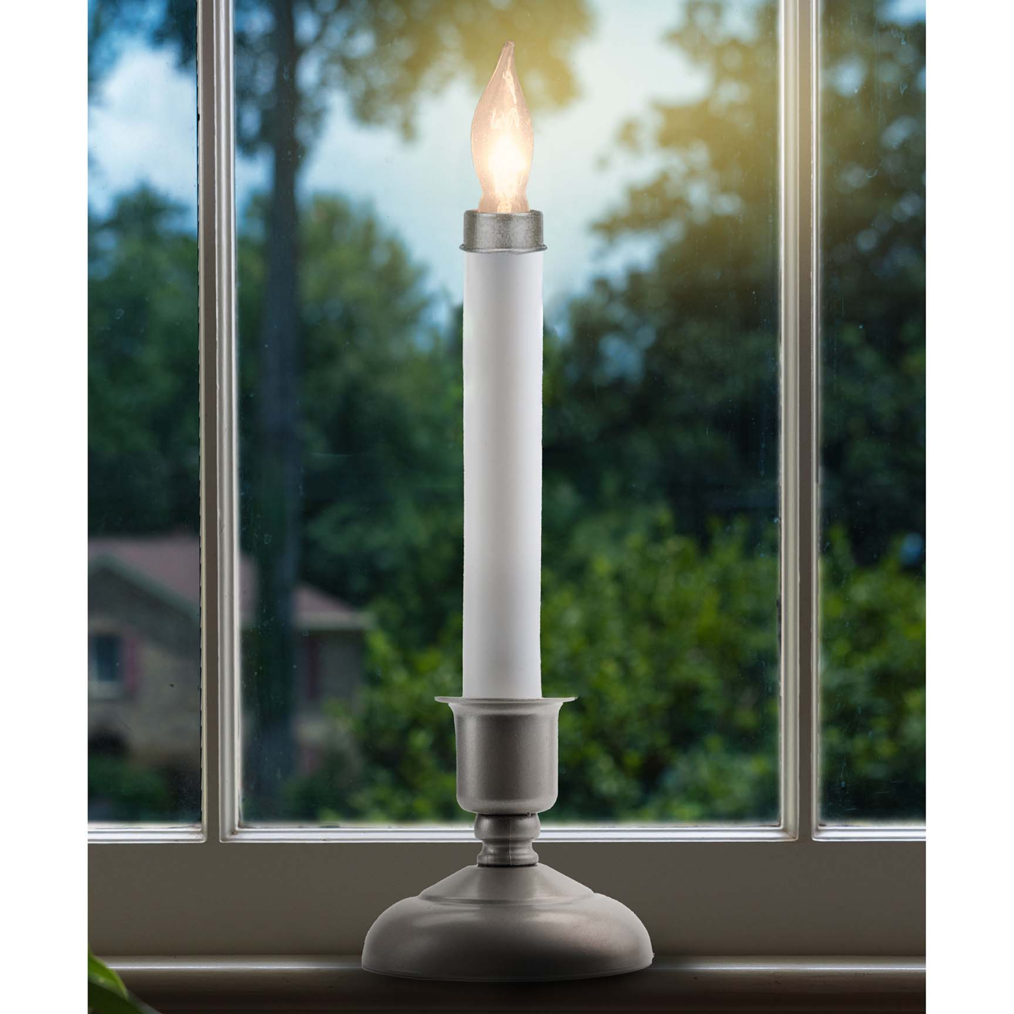 IMC Cape Cod Electric Iridescent Window Candle, Pewter, 9", Pack of 4