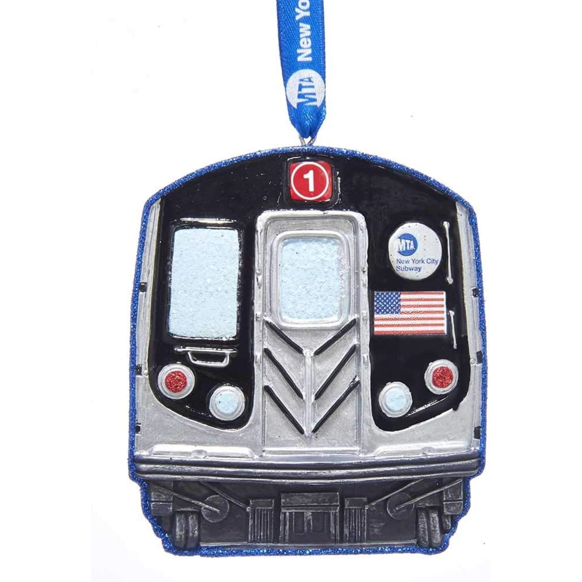 Kurt Adler Resin Ornament for Christmas Tree, MTA NYC Transit Subway 3.6"