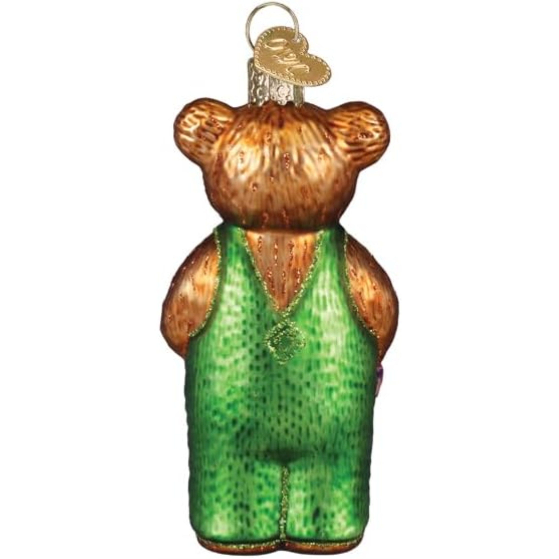 Old World Christmas Blown Glass Ornament for Christmas Tree, Corduroy Holding Book