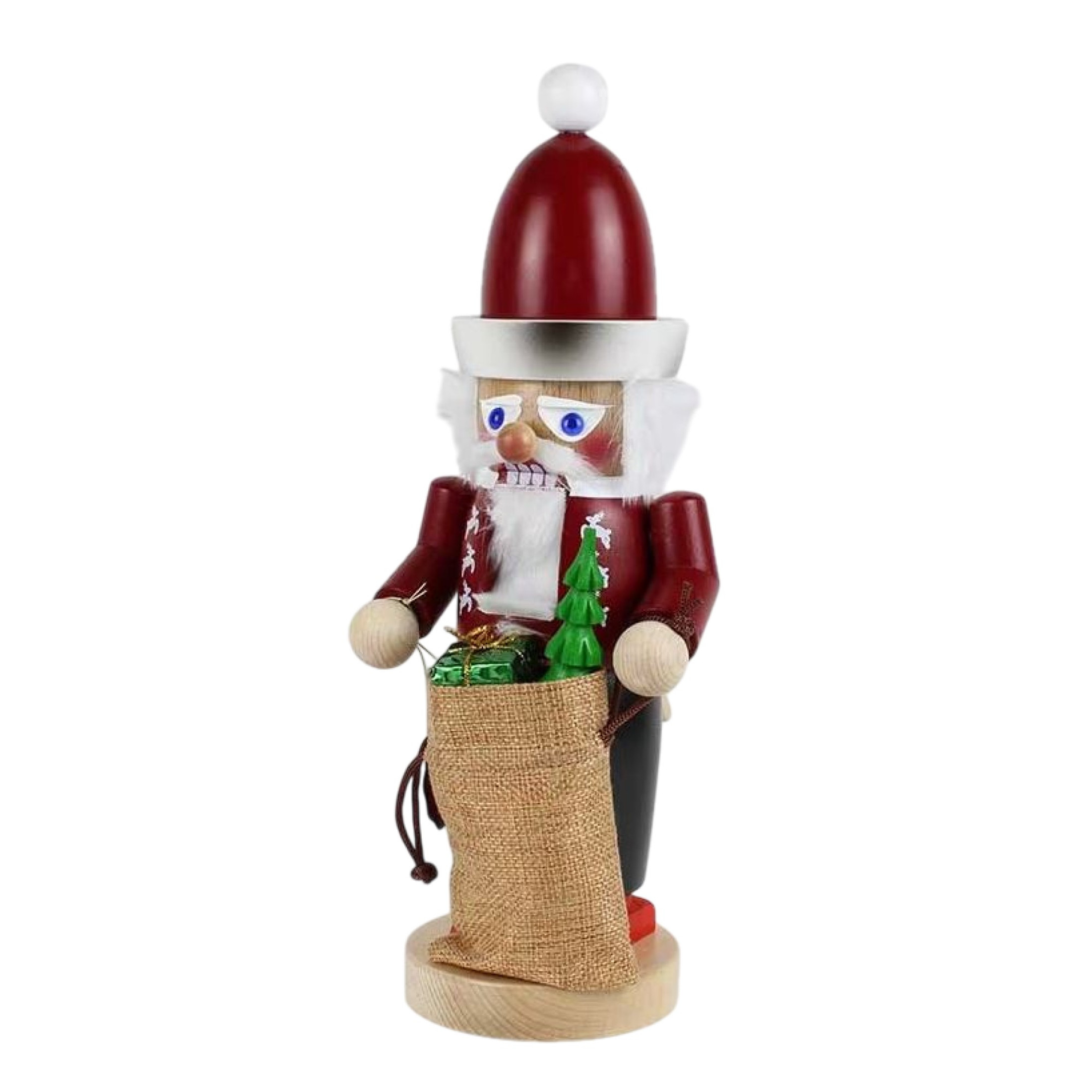Steinbach Wooden Chubby Nutcracker, Bavarian Santa, 13.5in