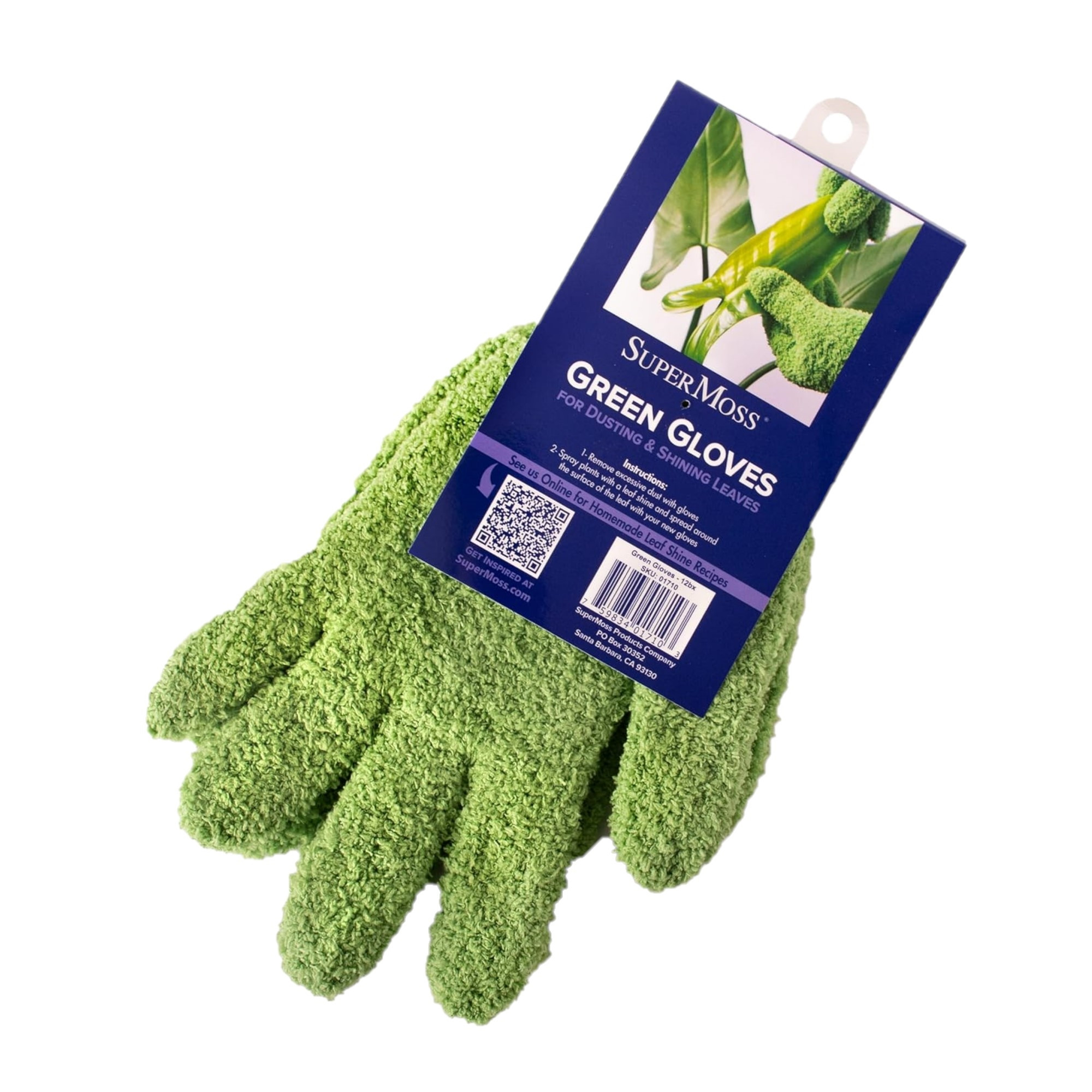 SuperMoss Reusable Microfiber Plant Cleaning Gloves for Indoor Plants