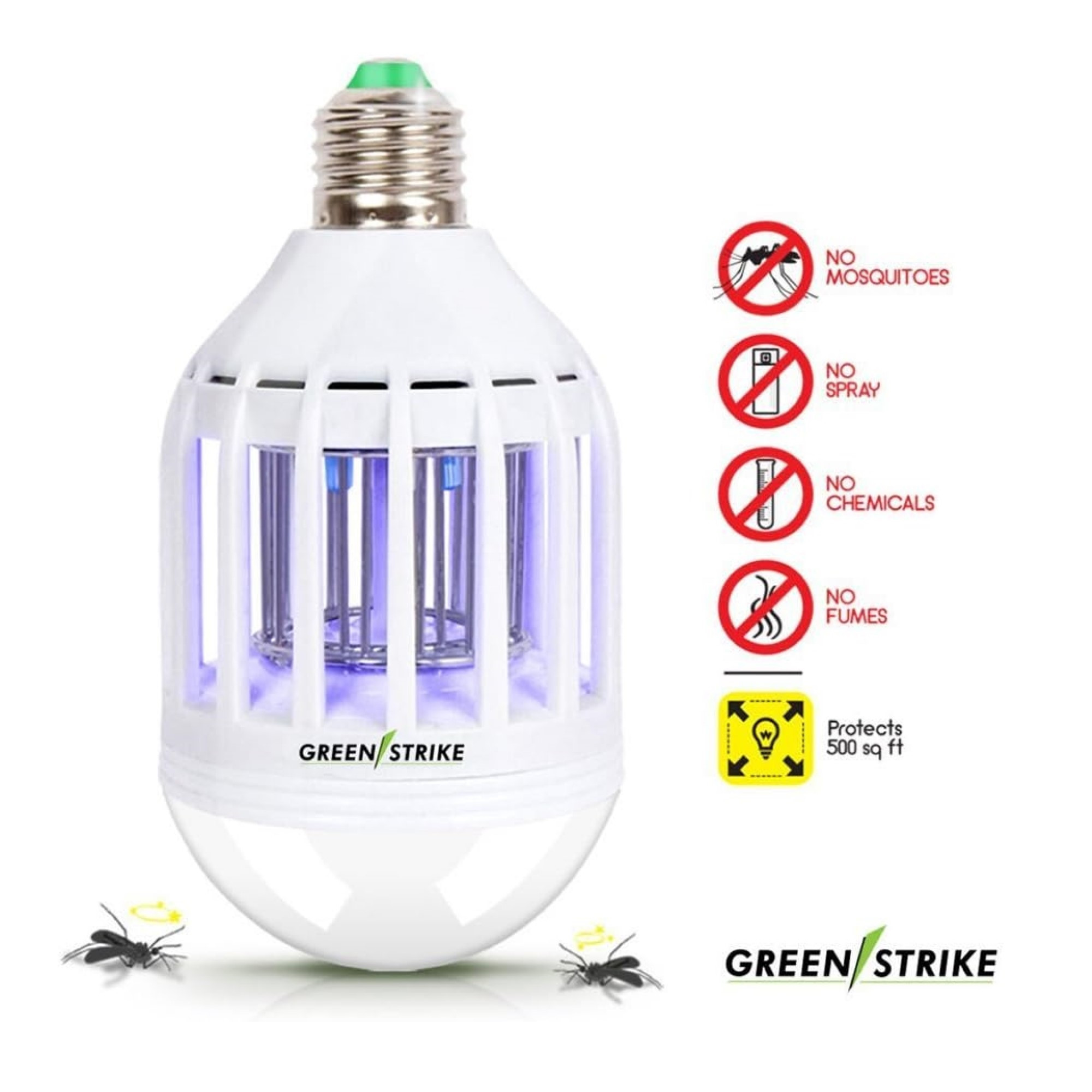 GreenStrike Mosquito Zapper 9W LED Light Bulb for Outdoor Use