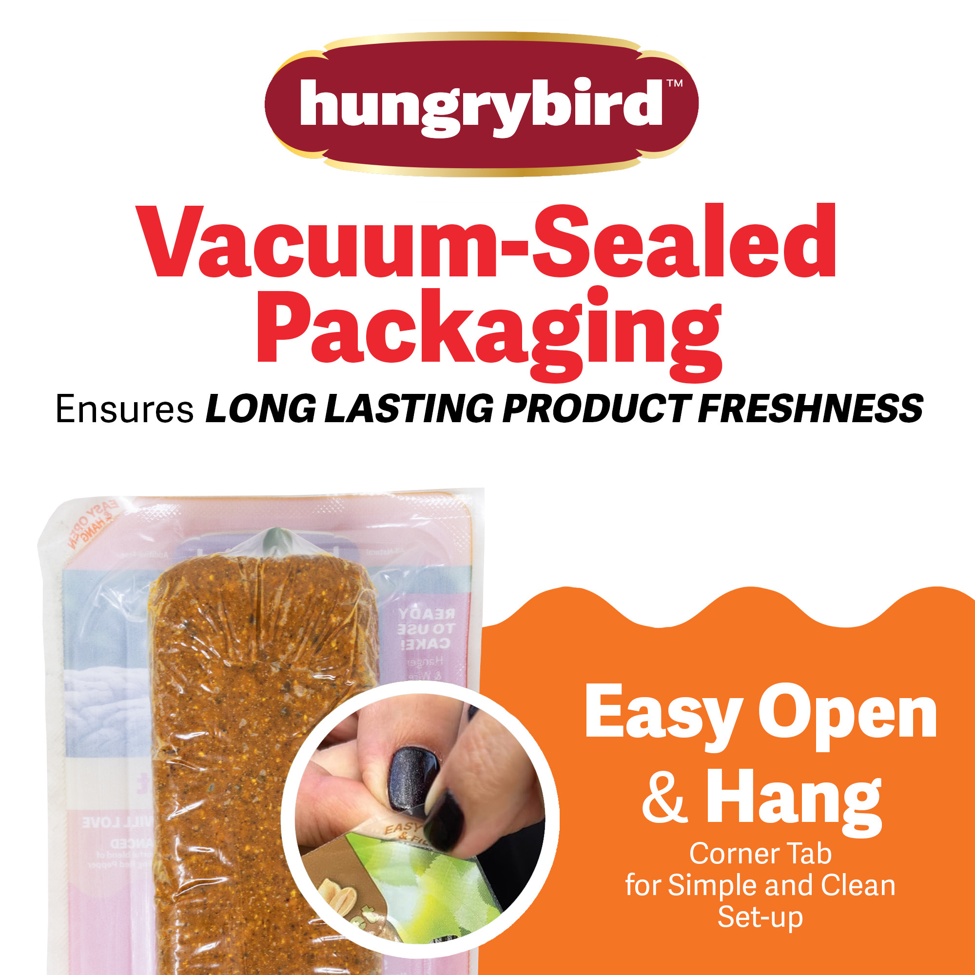 Hungrybird Red Pepper Suet Cake, 15oz – All-Natural Poultry Snack