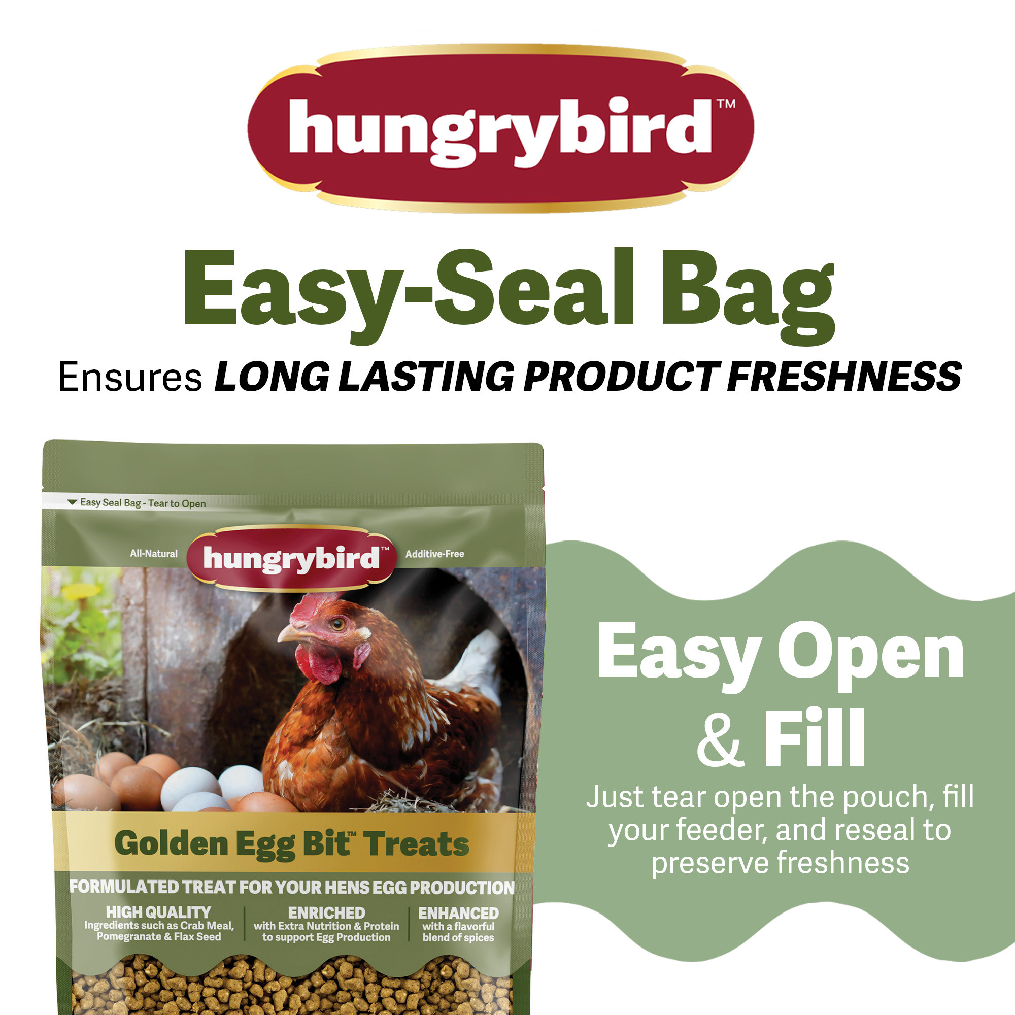Hungrybird Golden Egg Bits, 1.75lbs – All-Natural Suet Poultry Treats