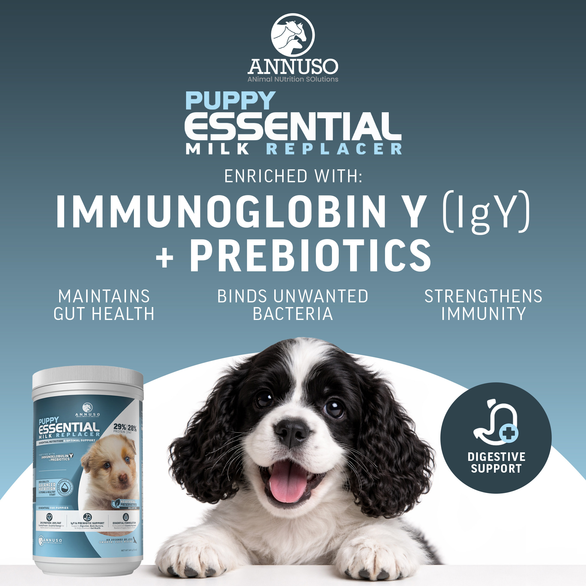 ANNUSO Puppy Essential Milk Replacer to Support Immunity & Digestion, 12oz