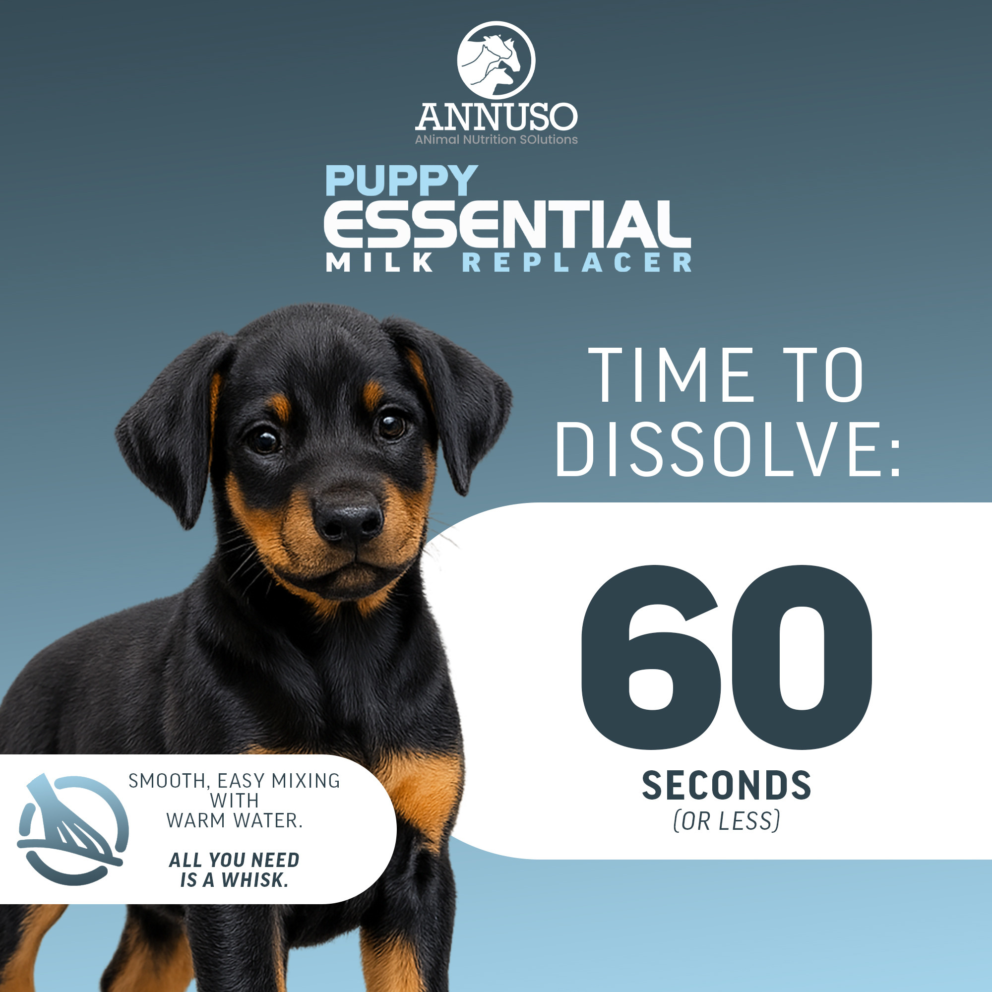 ANNUSO Puppy Essential Milk Replacer to Support Immunity & Digestion, 12oz