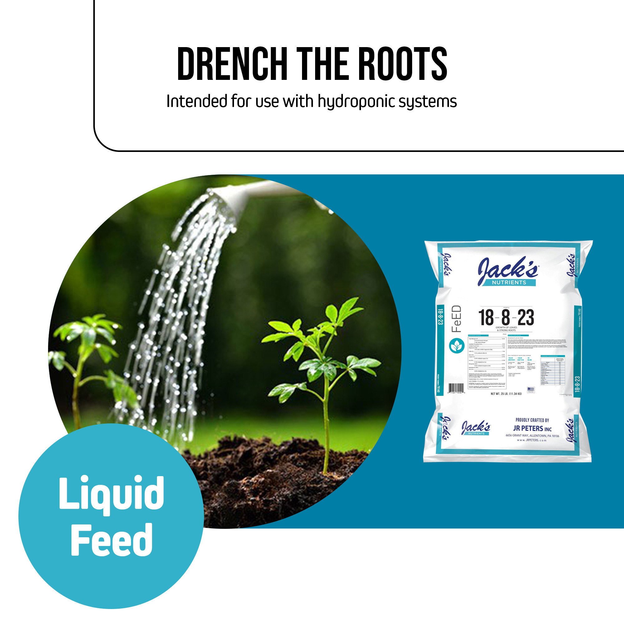 Jack's Nutrients 18-8-23 Outdoor Water-Soluble Fertilizer, 25lbs