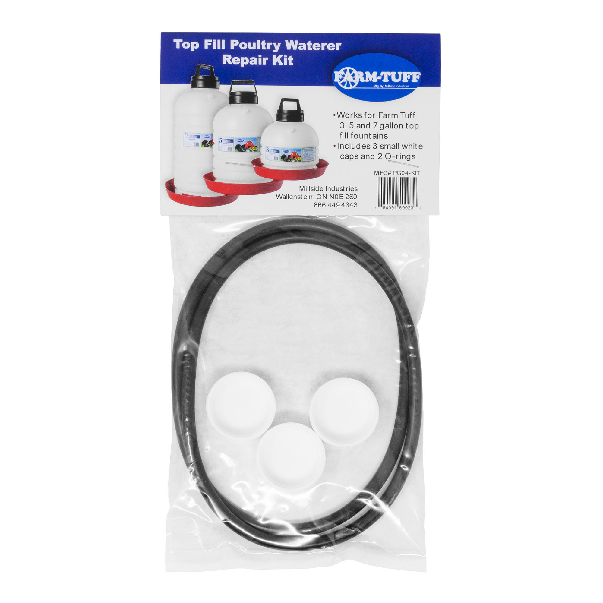 FARM-TUFF Chicken Waterer Repair Kit - Fits P3G04, P5G04, P7G04 Poultry Waterers
