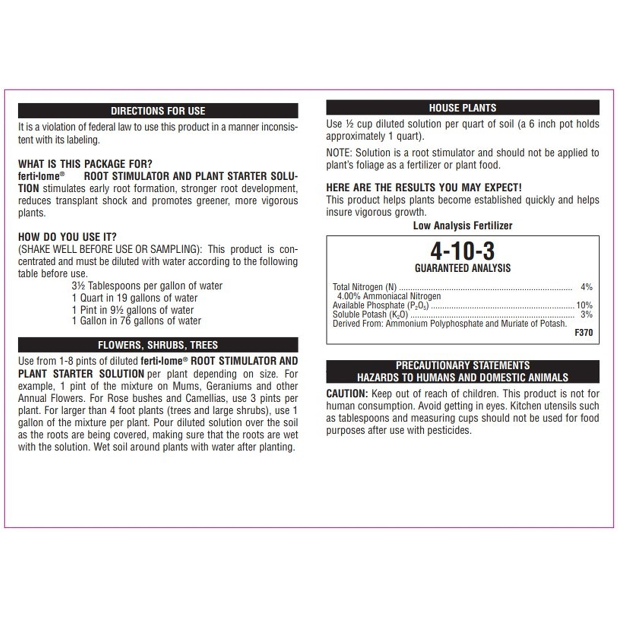 Fertilome Root Stimulator & Plant Starter Solution Concentrate, 32 fl oz, 2 Pack