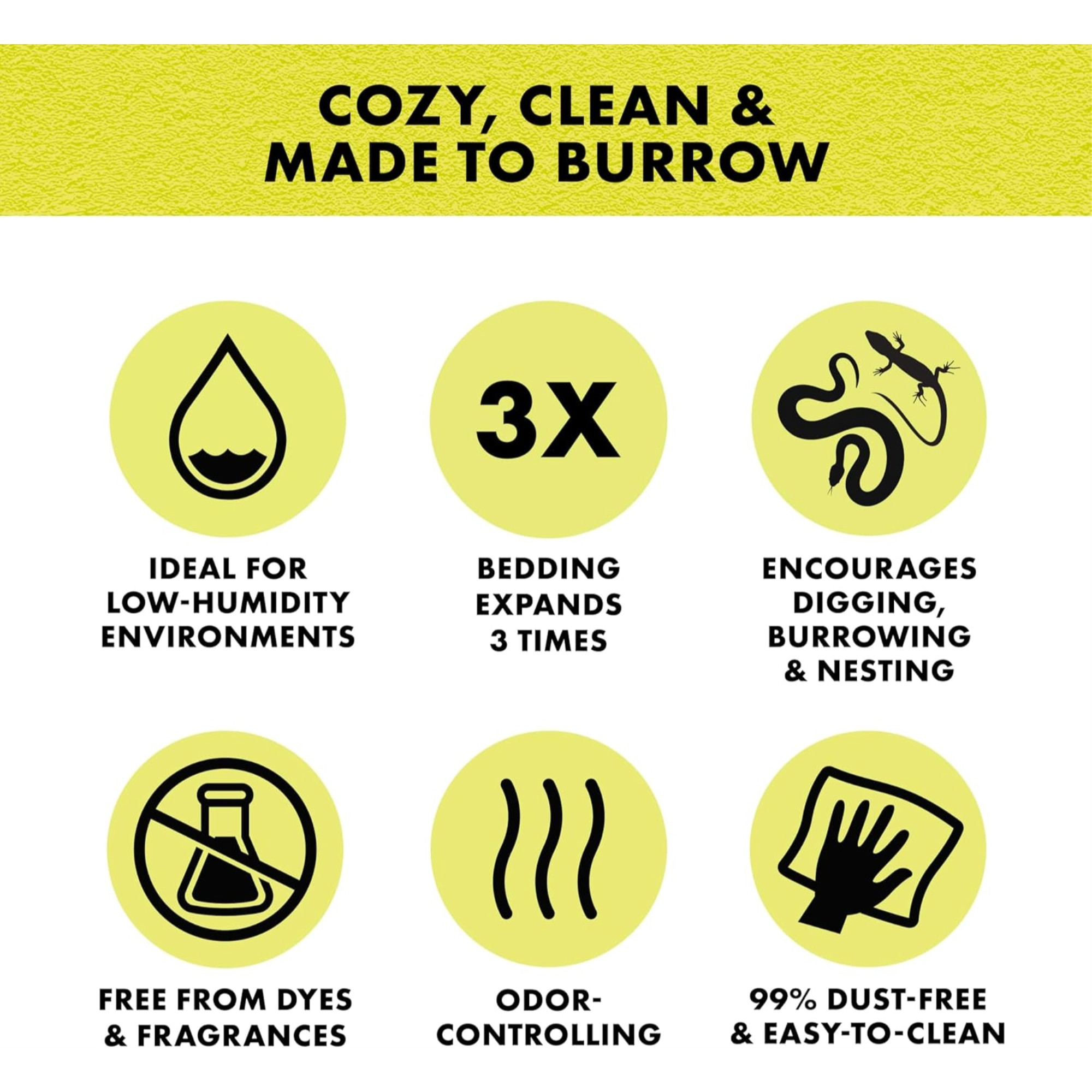 Zilla Reptile Comfort Bedding for Burrowing Reptiles, 24.6 Liters, 1,500 cu in